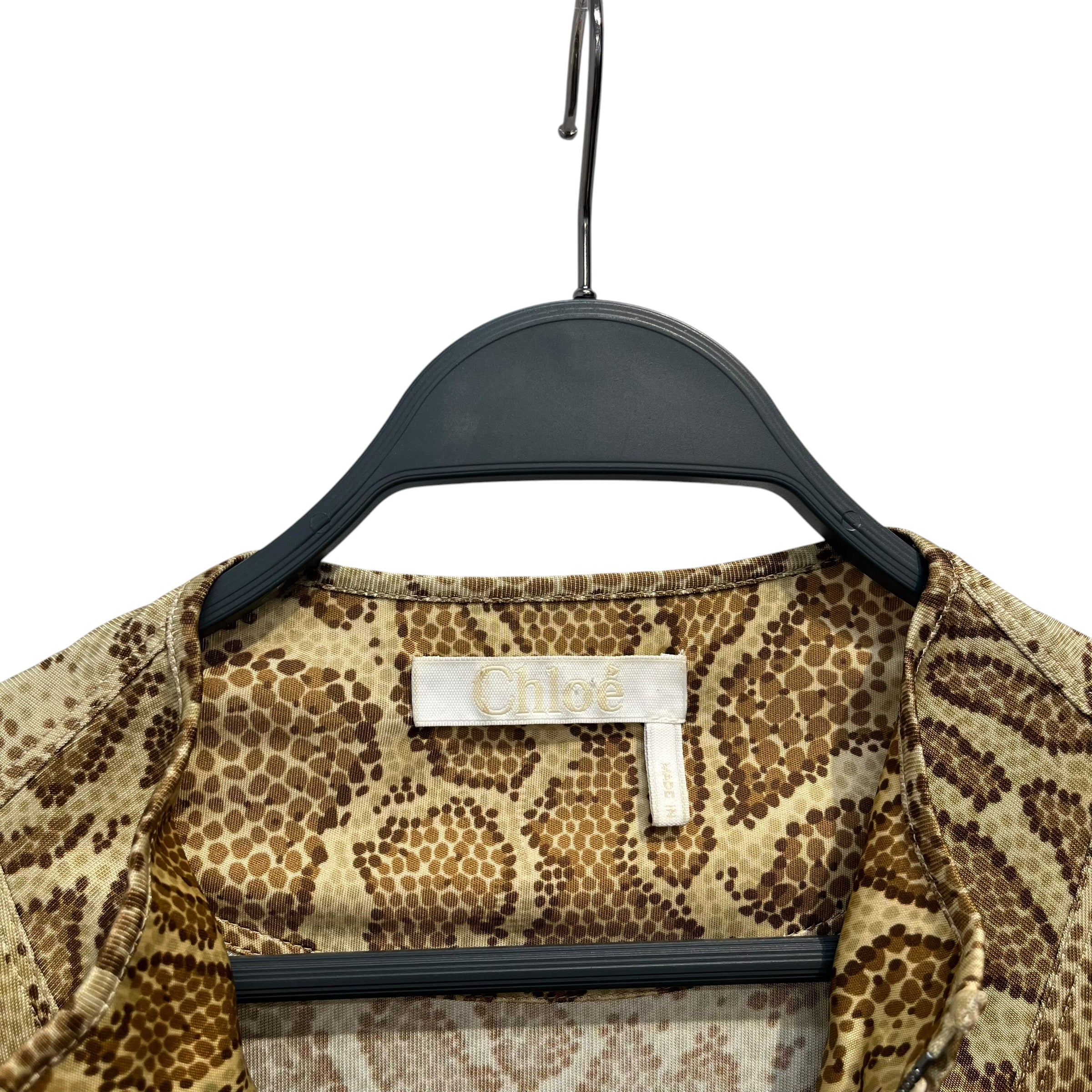 Chloe/LS Shirt/S/Animal Pattern/BEG/ZIP UP-PYTHON view 3