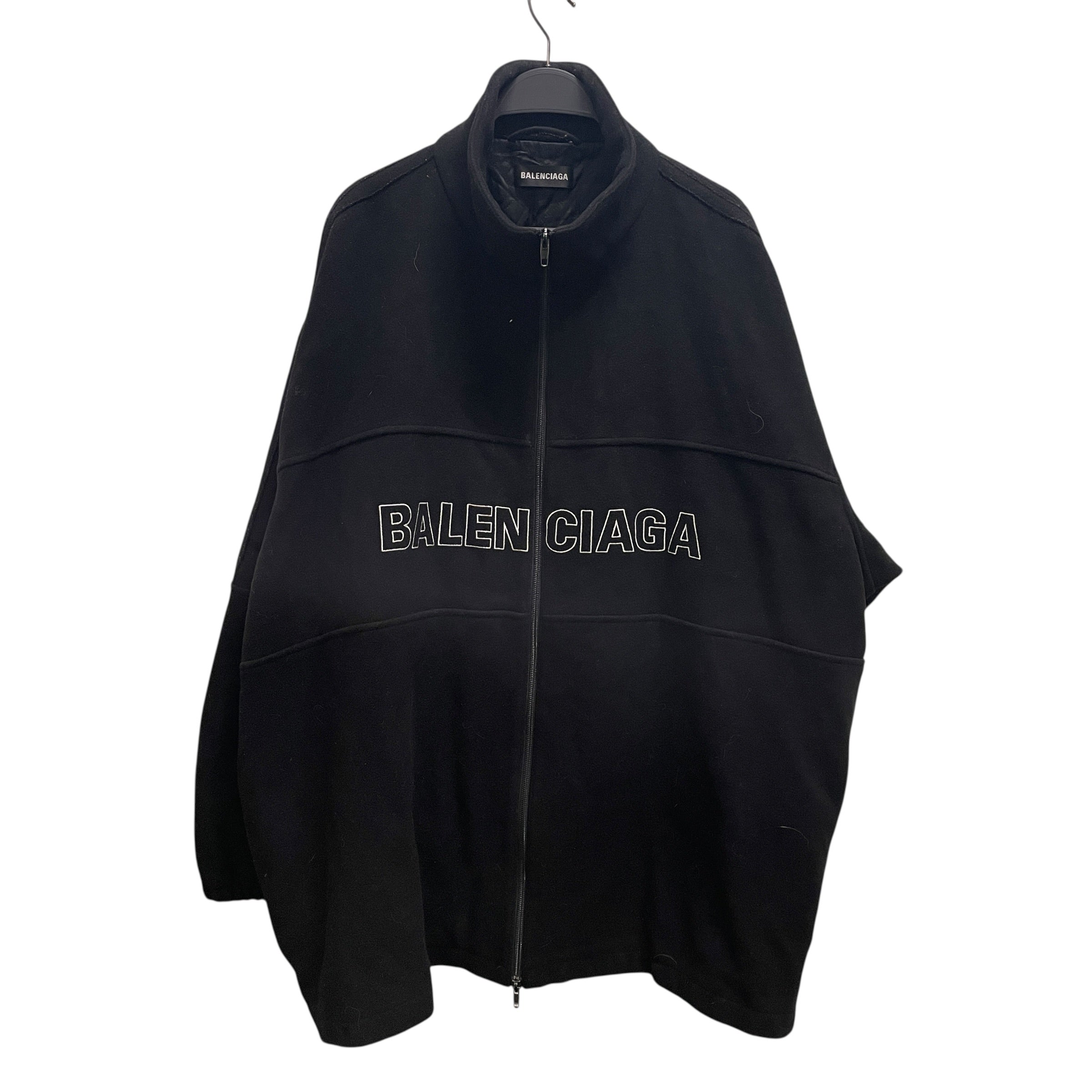BALENCIAGA/Fleece Jkt/50/Wool/BLK/FRONT LOGO view 1