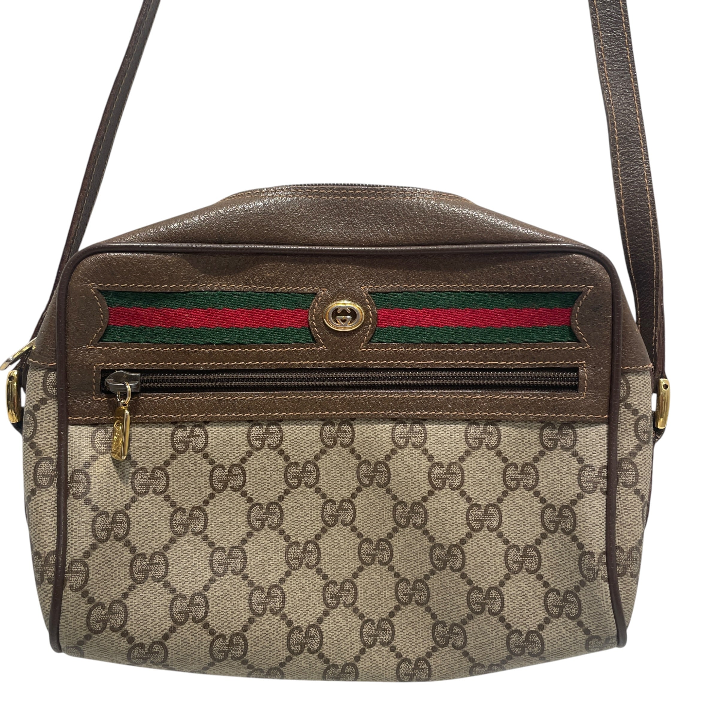 GUCCI/Cross Body Bag/Monogram/Leather/BRW/Sherry Line Crossbody Bag view 2