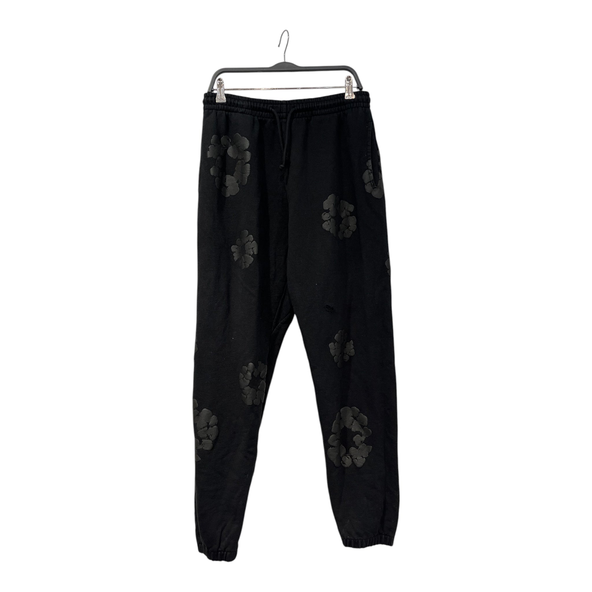 DENIM TEARS/Pants/L/Cotton/BLK/All Over Print/RN162838 cotton wreath sweats view 1