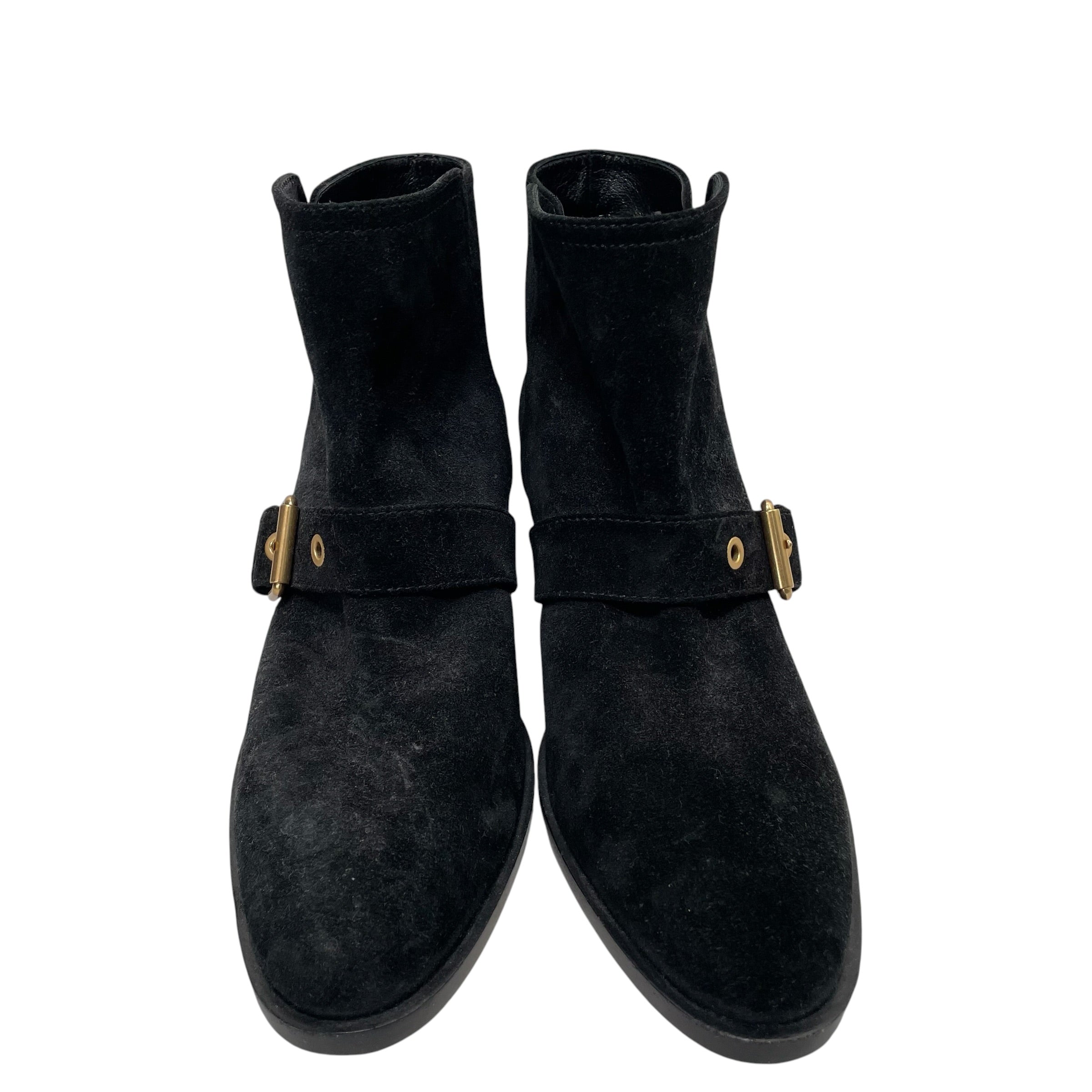 Gianvito Rossi/Boots/EU 38.5/Suede/BLK/ANKLE BOOTS GOLD BUCKLE view 1