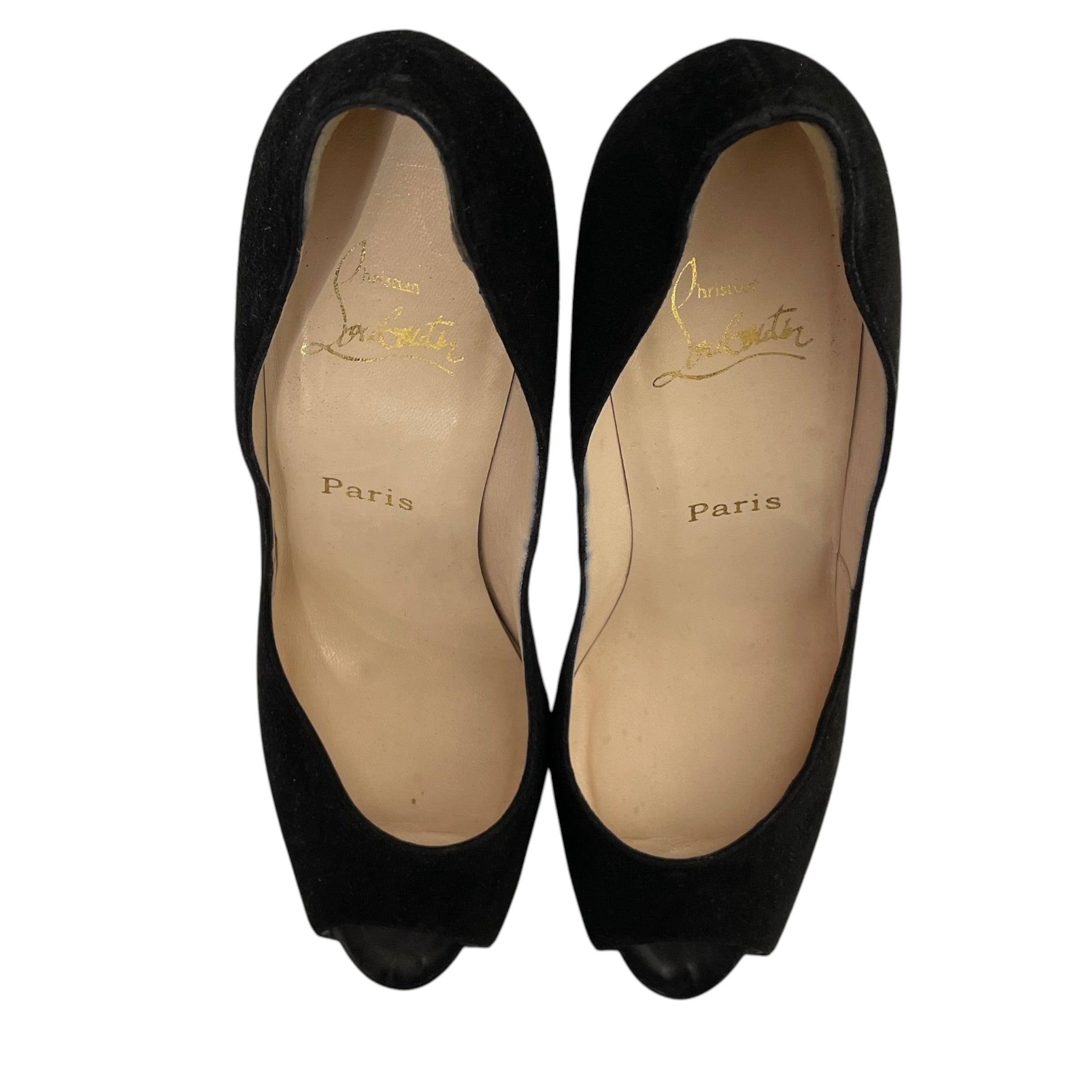Christian Louboutin/Heels/US 8/Suede/BLK/CHRISTIAN LOUBOUTIN SUEDE HEEL view 4