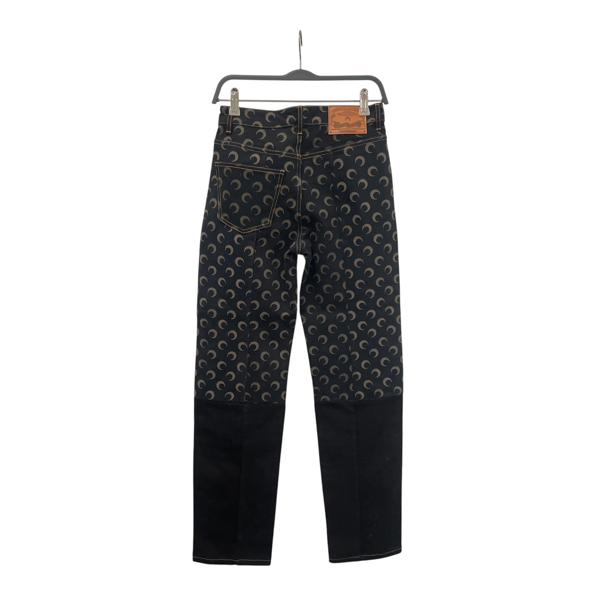 MARINE SERRE/Straight Pants/M/All Over Print/Denim/BLK/C ALL OVER view 2