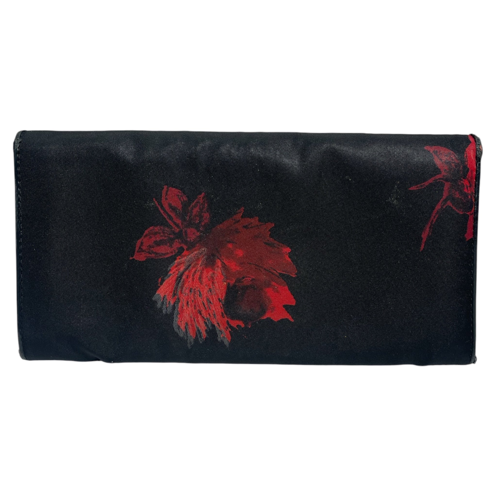 PRADA/Long Wallet/Floral Pattern/Nylon/BLK/ROSE PATTERN NYLON WALLET view 2