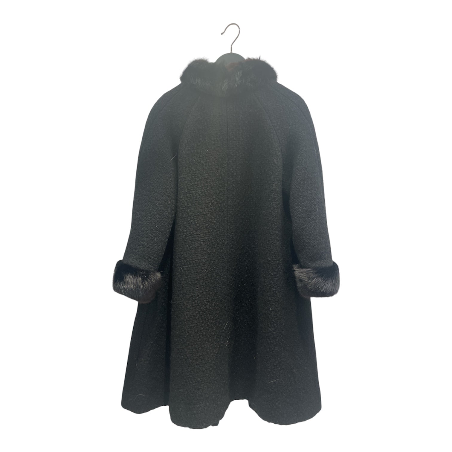 VINTAGE/Coat/Fur/BLK/MINK FUR COLLAR view 2
