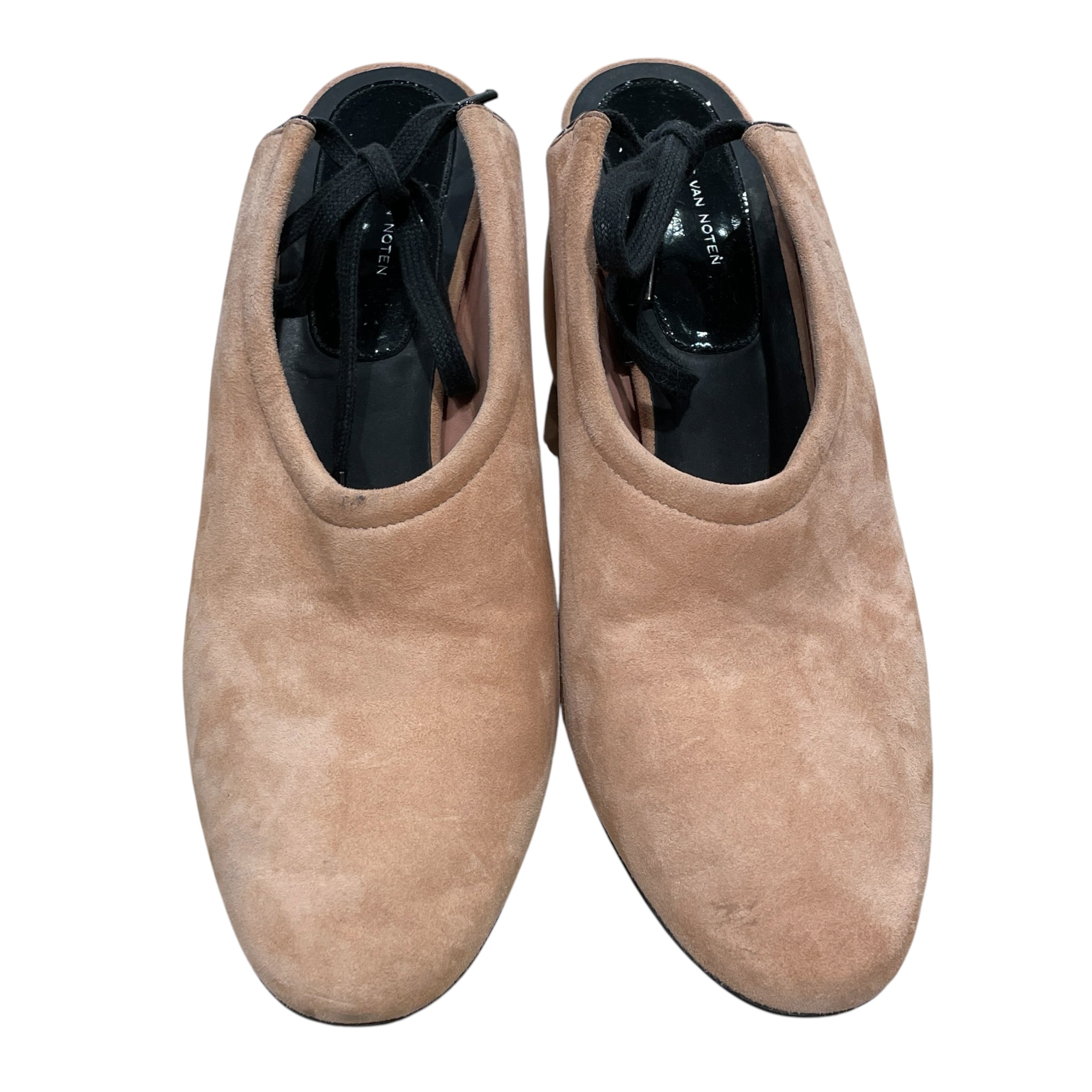 DRIES VAN NOTEN/Heels/EU 40/Suede/BEG/CHUNKY ROUND BARREL HEEL view 2
