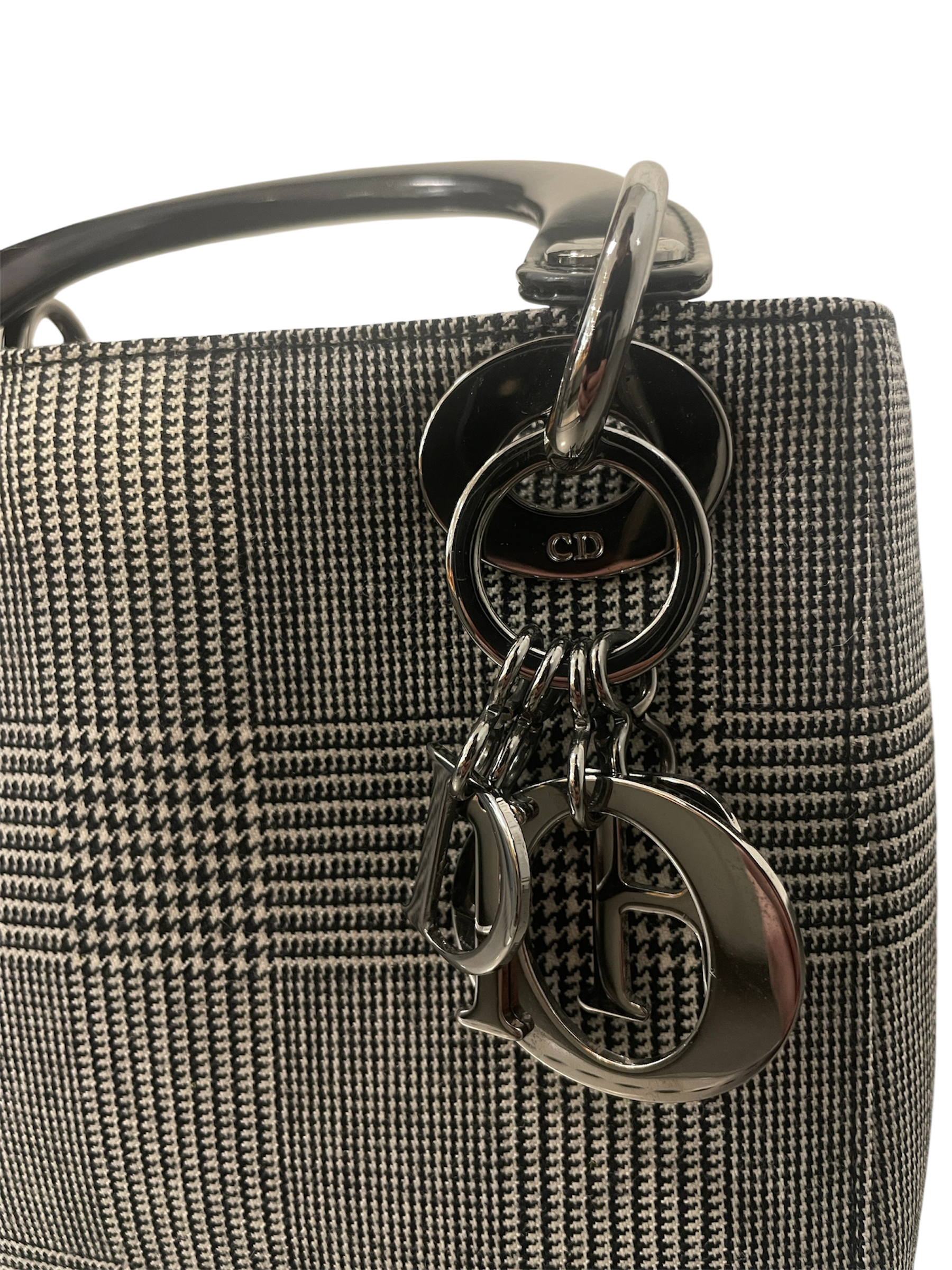 Christian Dior/Hand Bag/Plaid/GRY/HOUNDSTOOTH view 4