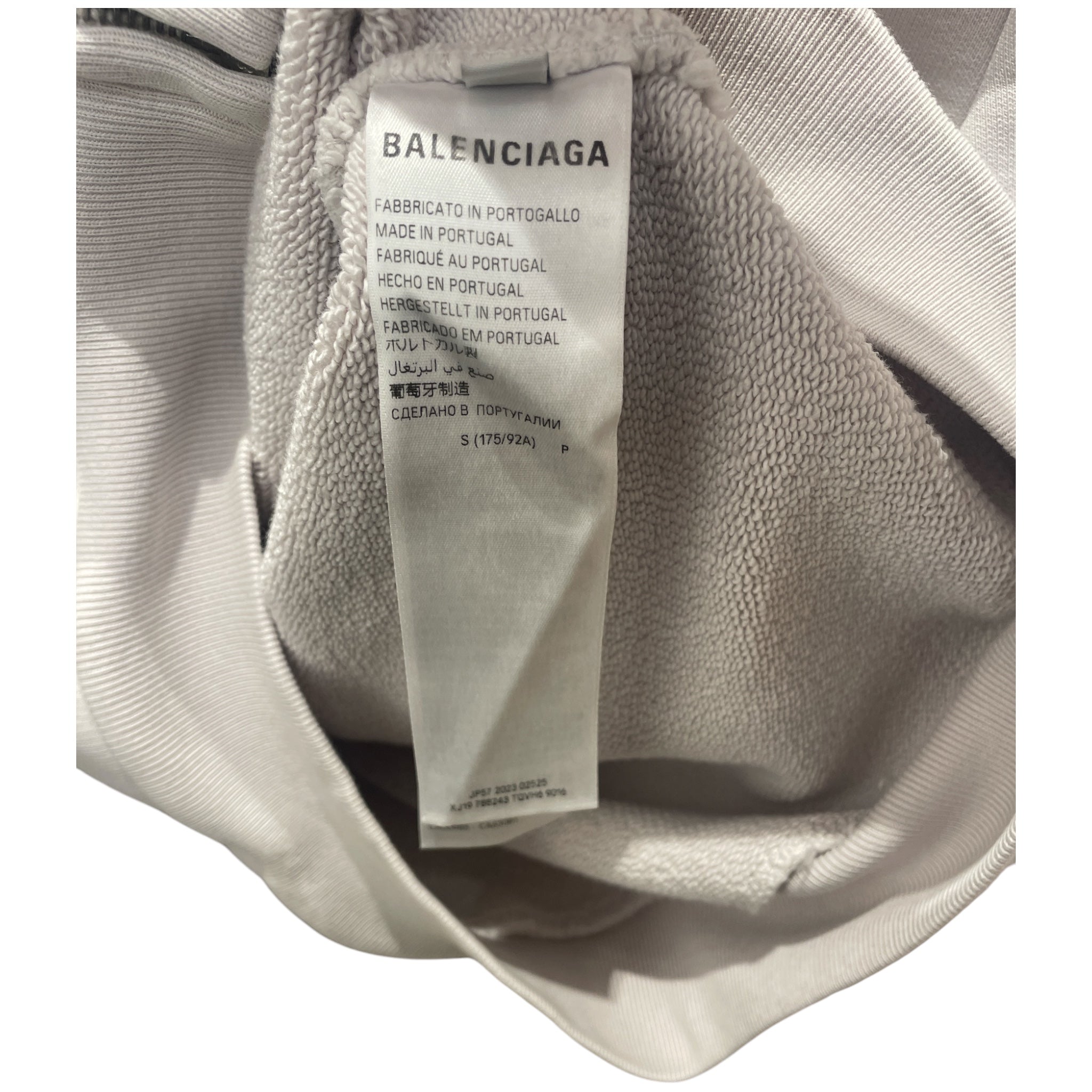 BALENCIAGA/Zip Up Hoodie/S/Graphic/Cotton/GRY/Business Zip Up view 4