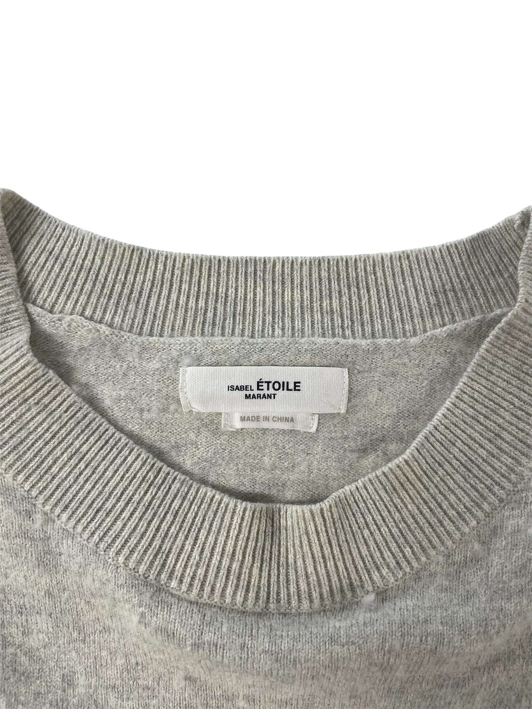 ISABEL MARANT ETOILE/Sweater/34/Cotton/GRY/INTARSIA KNIT LOGO SWEATSHIRT view 5