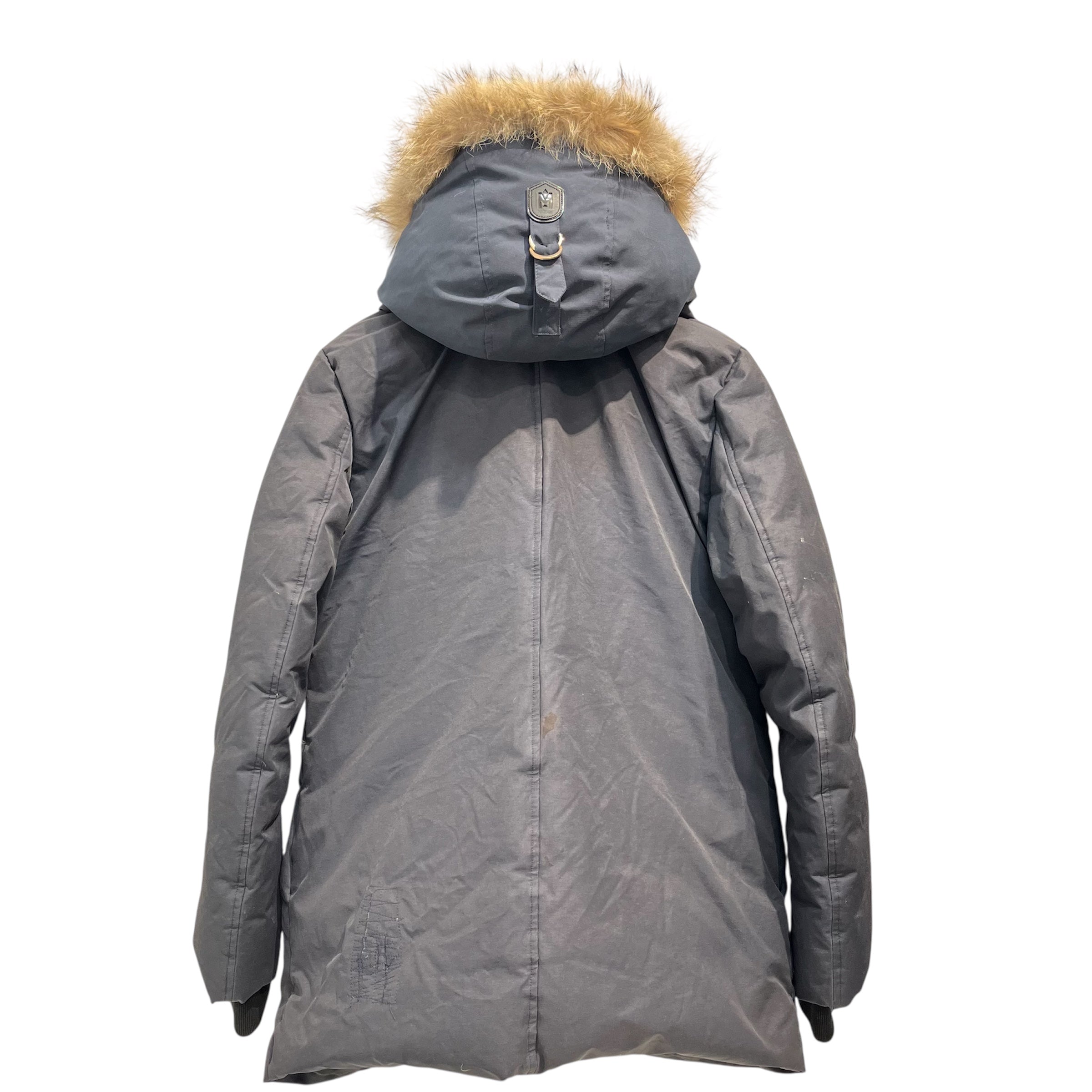 MACKAGE/Puffer Jkt/42/Polyester/NVY/fur hood gold hardware view 2