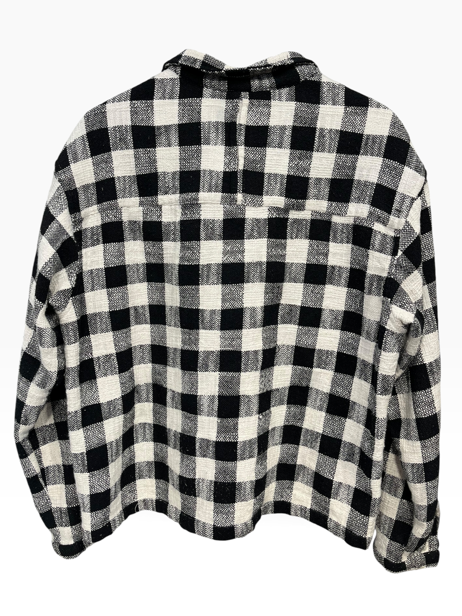 18east/Flannel Shirt/M/Cotton/BLK/Plaid/blk/wht check flannel view 1