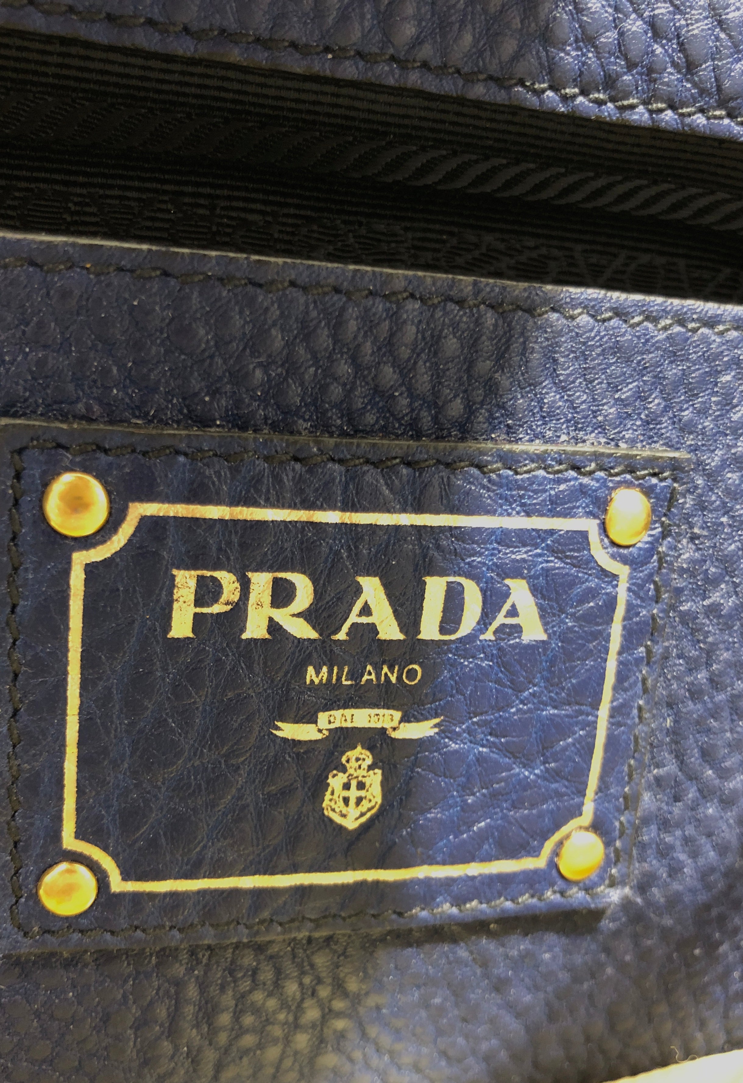 PRADA/Bag/Leather/NVY/VITELLO view 4