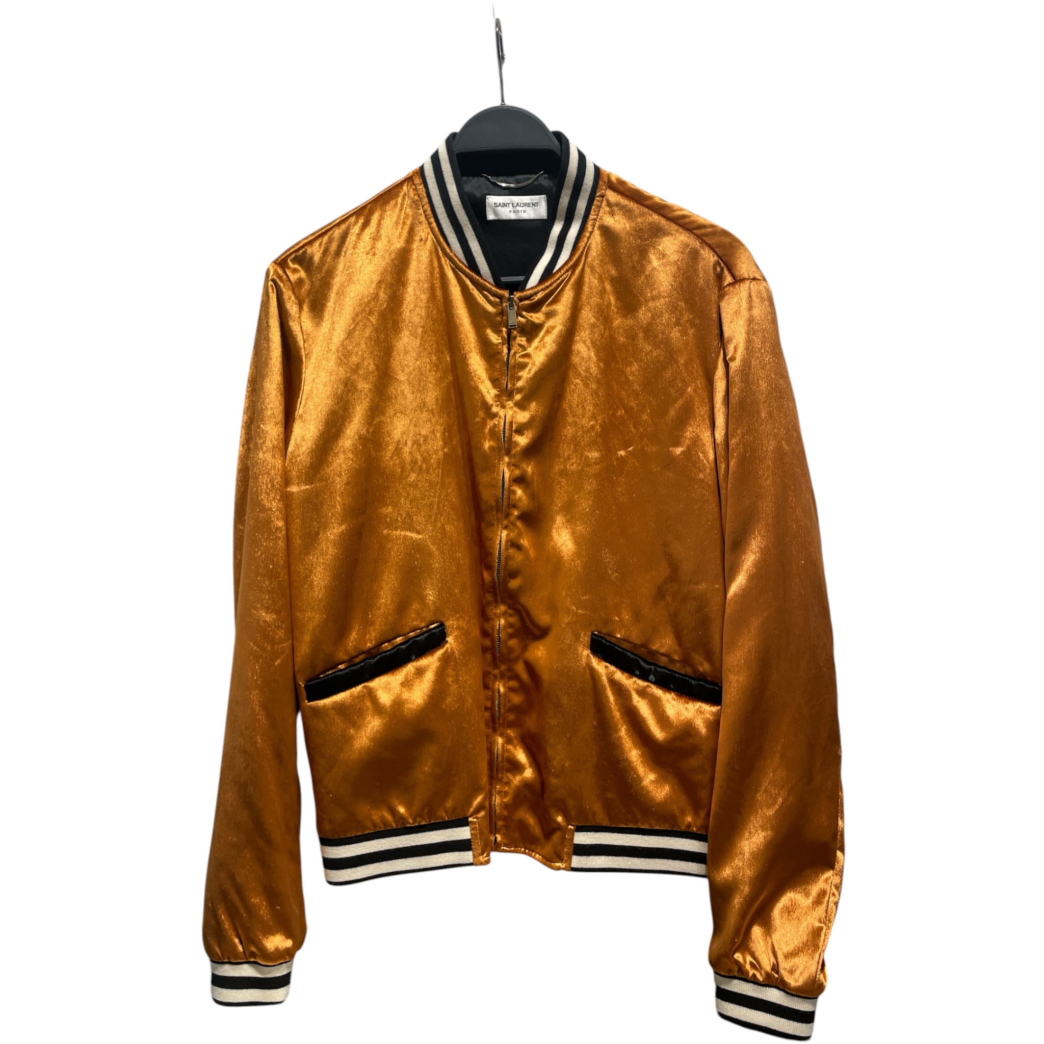 SAINT LAURENT/Jacket/50/Silk/GLD/Velvet Ribbed Bomber Jkt view 1