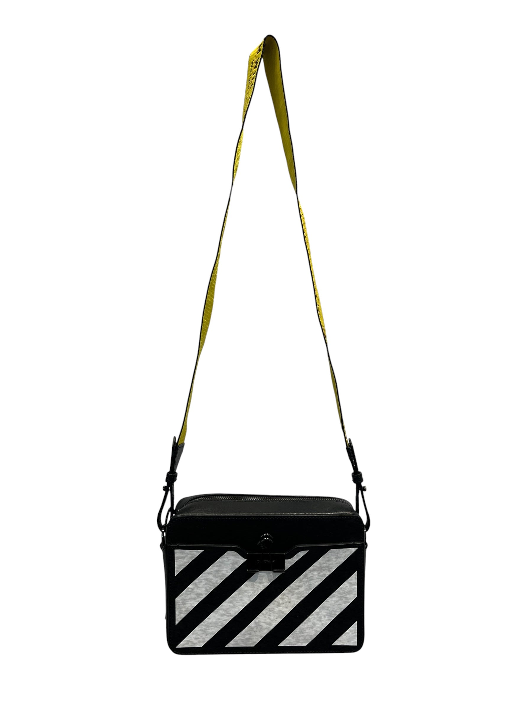 OFF-WHITE/Cross Body Bag/Stripe/Leather/BLK/DIAG CAMERA BAG view 1
