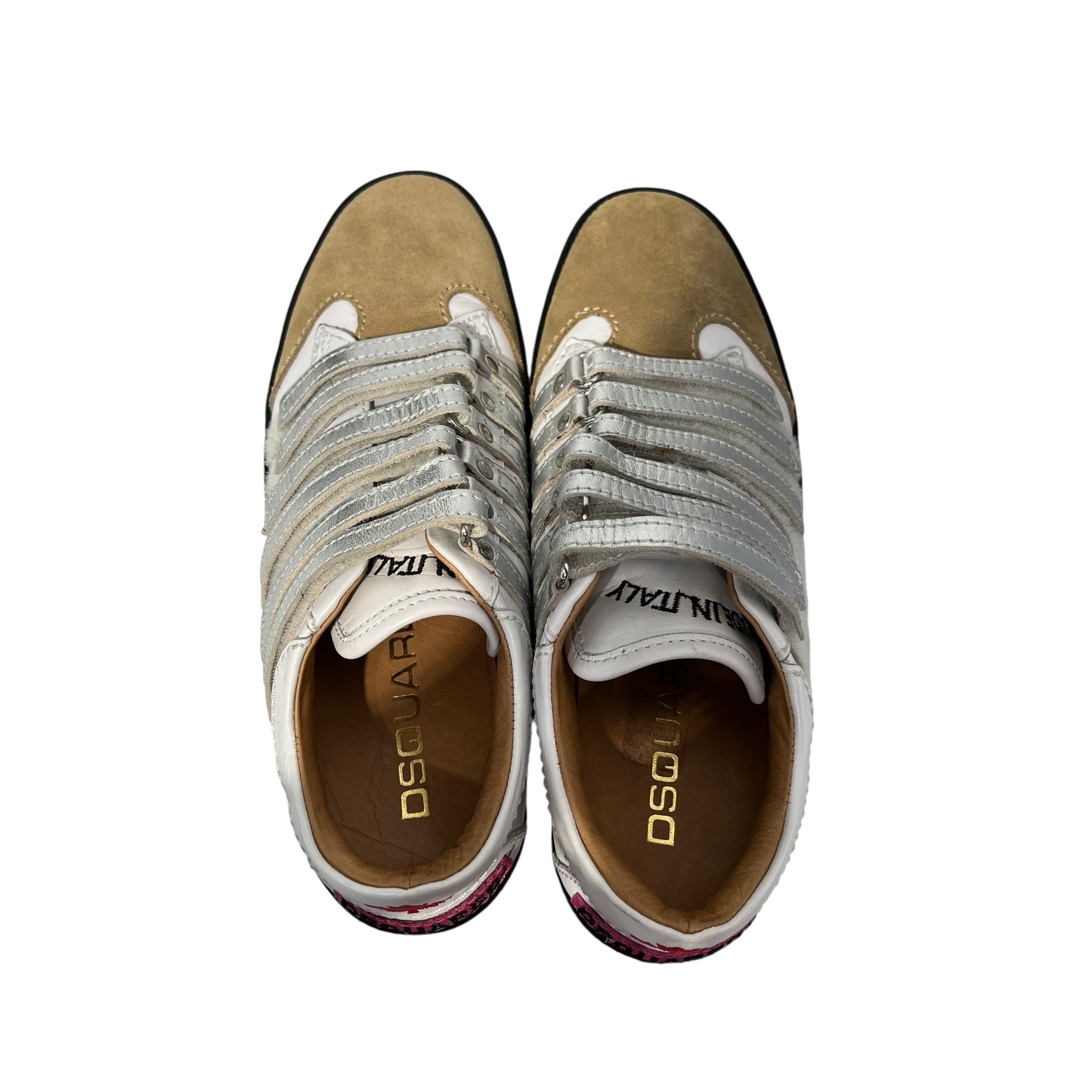 DSQUARED2/Low-Sneakers/EU 38/Leather/WHT/MULTI STRAP view 3