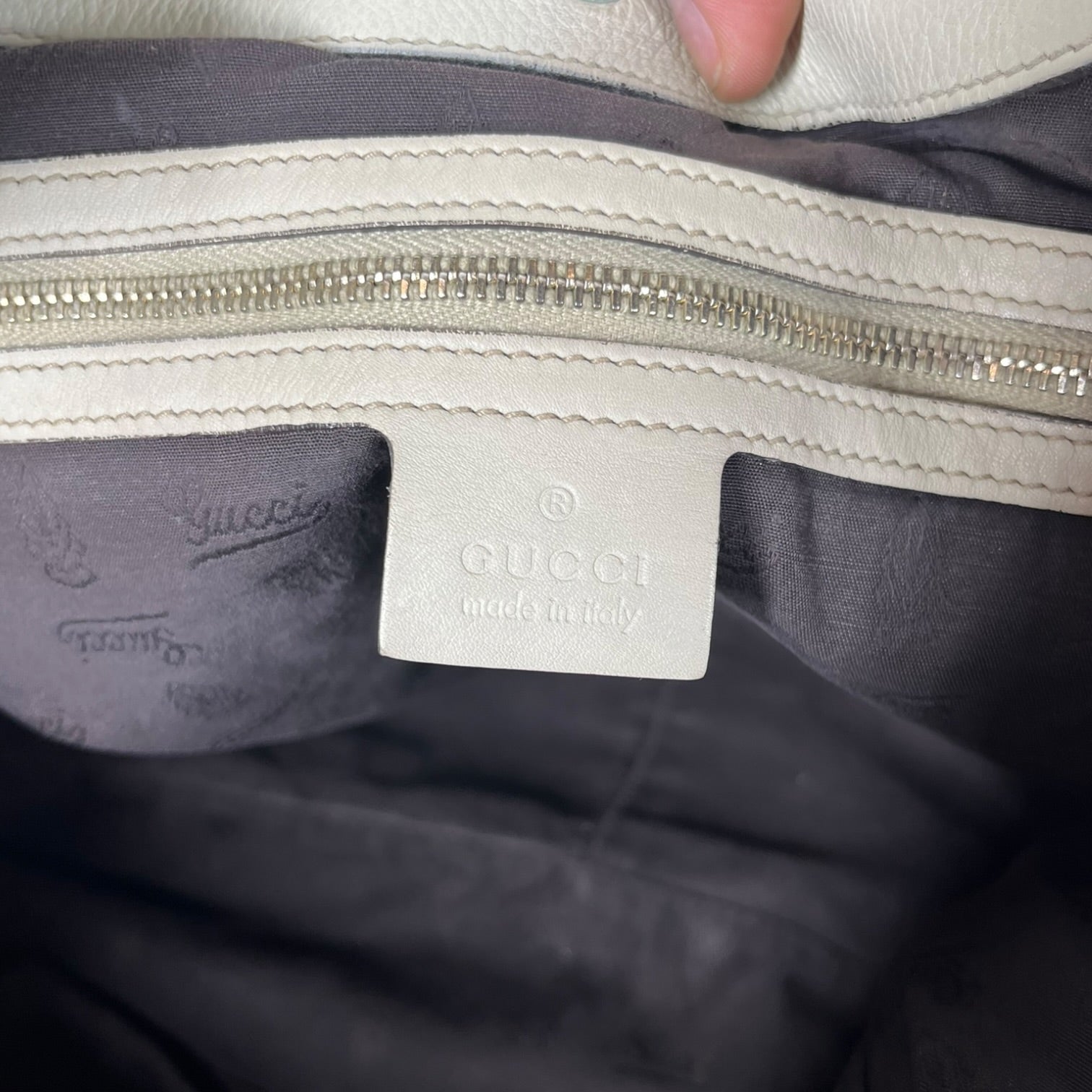 GUCCI/Bag/Monogram/Leather/WHT/GUCCISSIMA CHARLOTTE BAG view 4