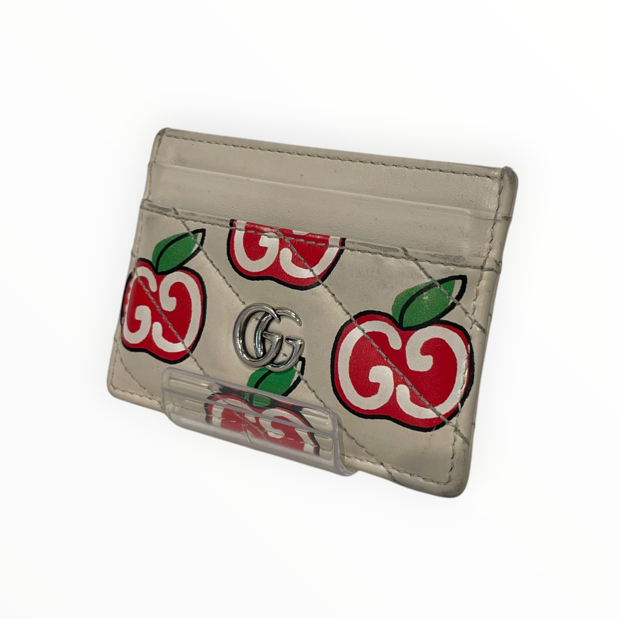 GUCCI/Card Case/Leather/CRM/L's/APPLE CARDHOLDER view 1