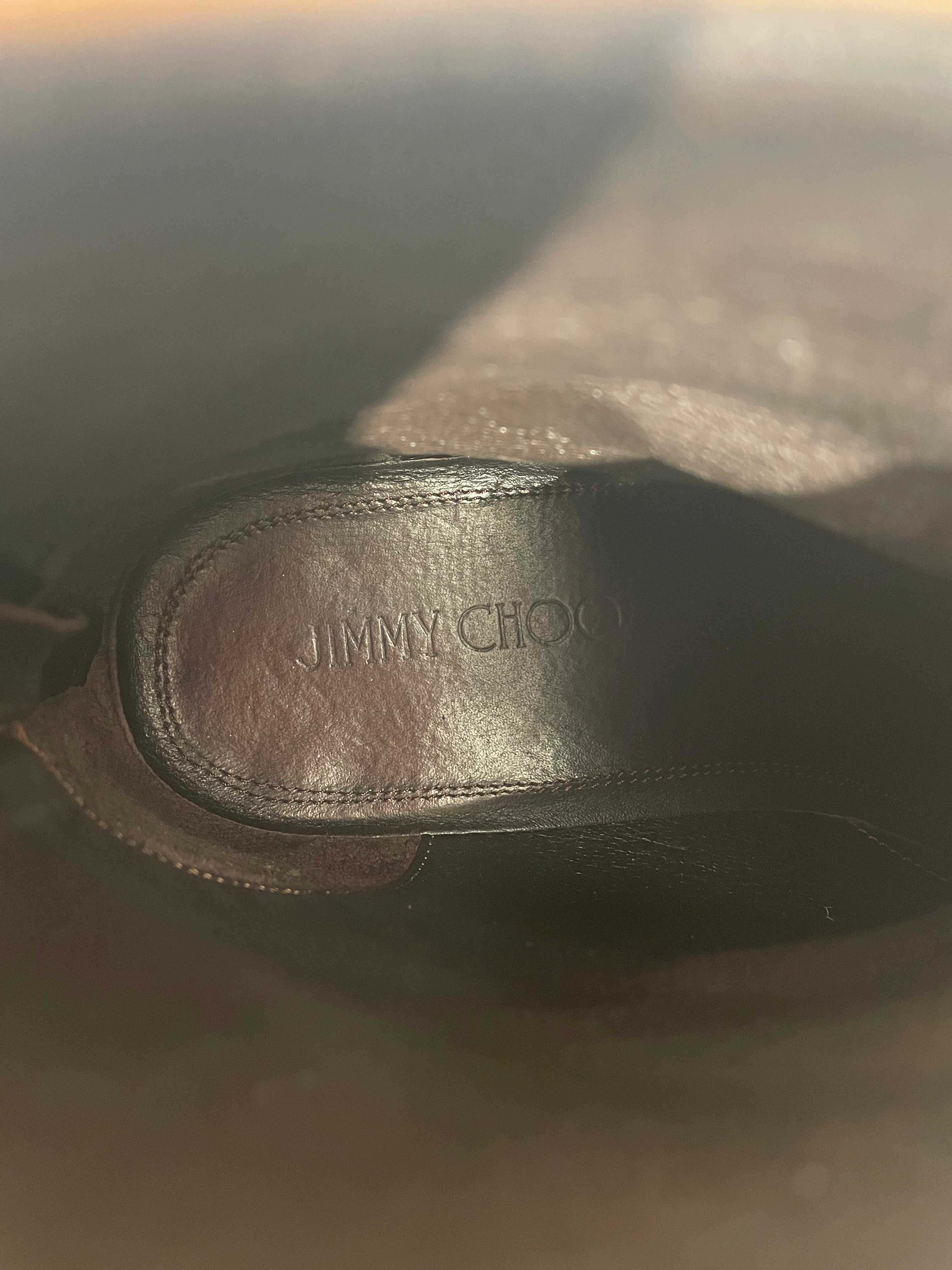 JIMMY CHOO/Cowboy Boots/US 10.5/Plaid/Suede/CML/suede fringe trim ankle boot view 3