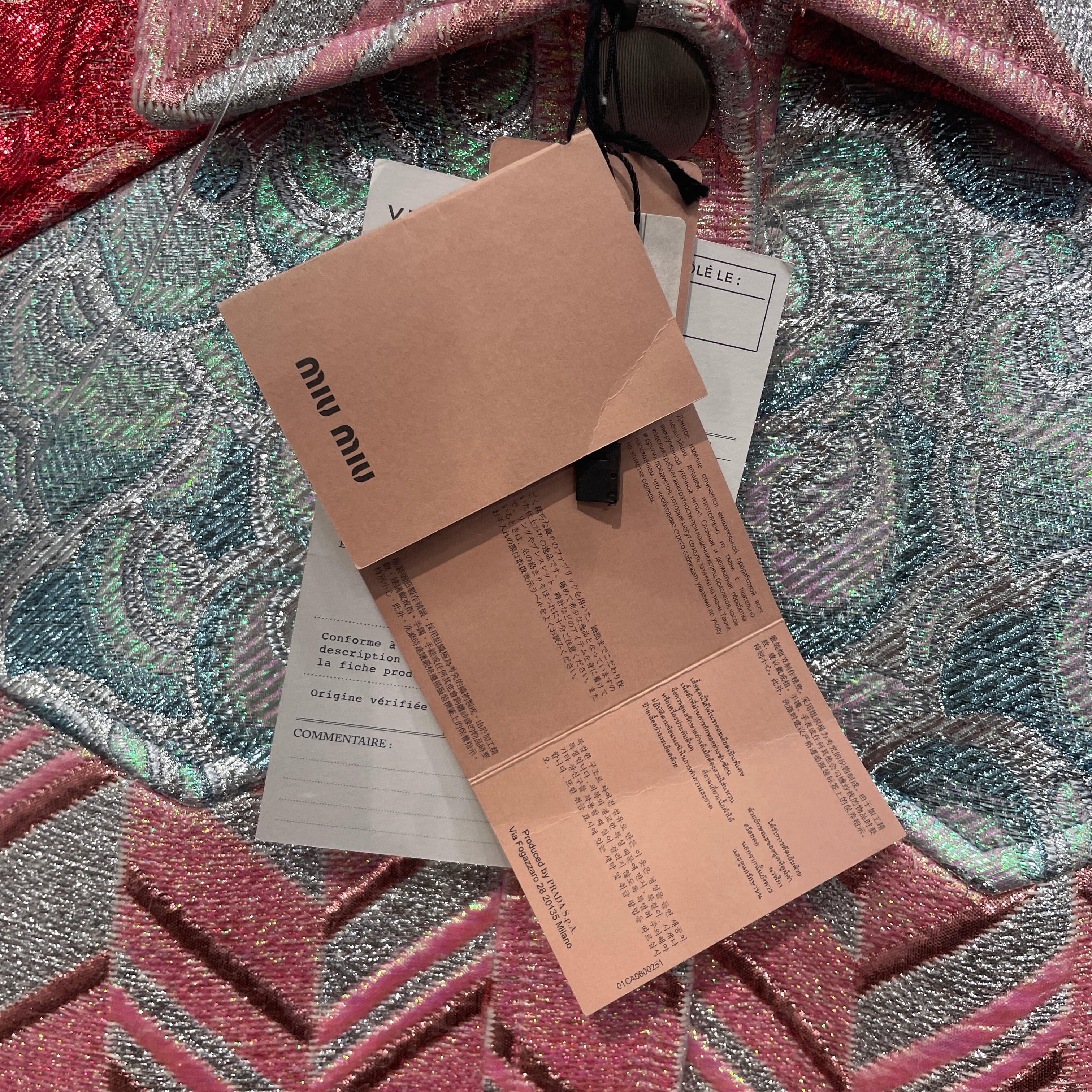 MIU MIU/Tailored Jkt/38/All Over Print/MLT/Double Breasted/SPARKLY/ RUNWAY PIECE view 5