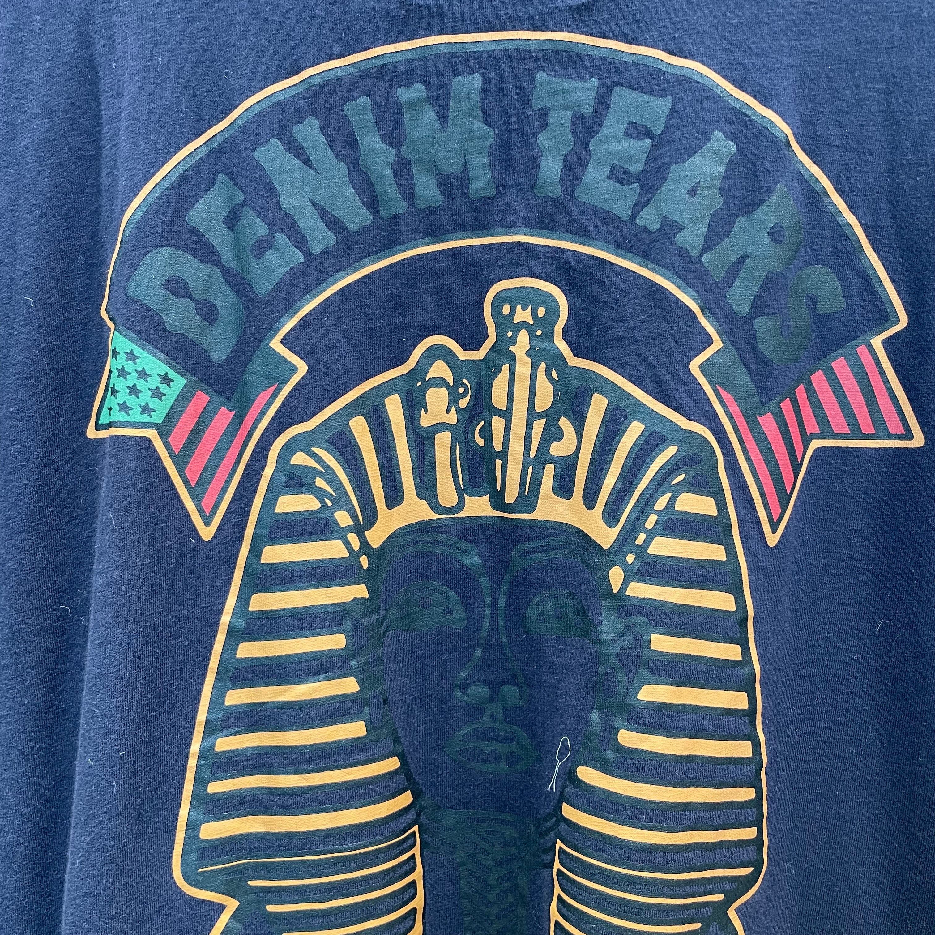 DENIM TEARS/T-Shirt/XL/Cotton/NVY/Graphic/BLACK PHAROH view 4