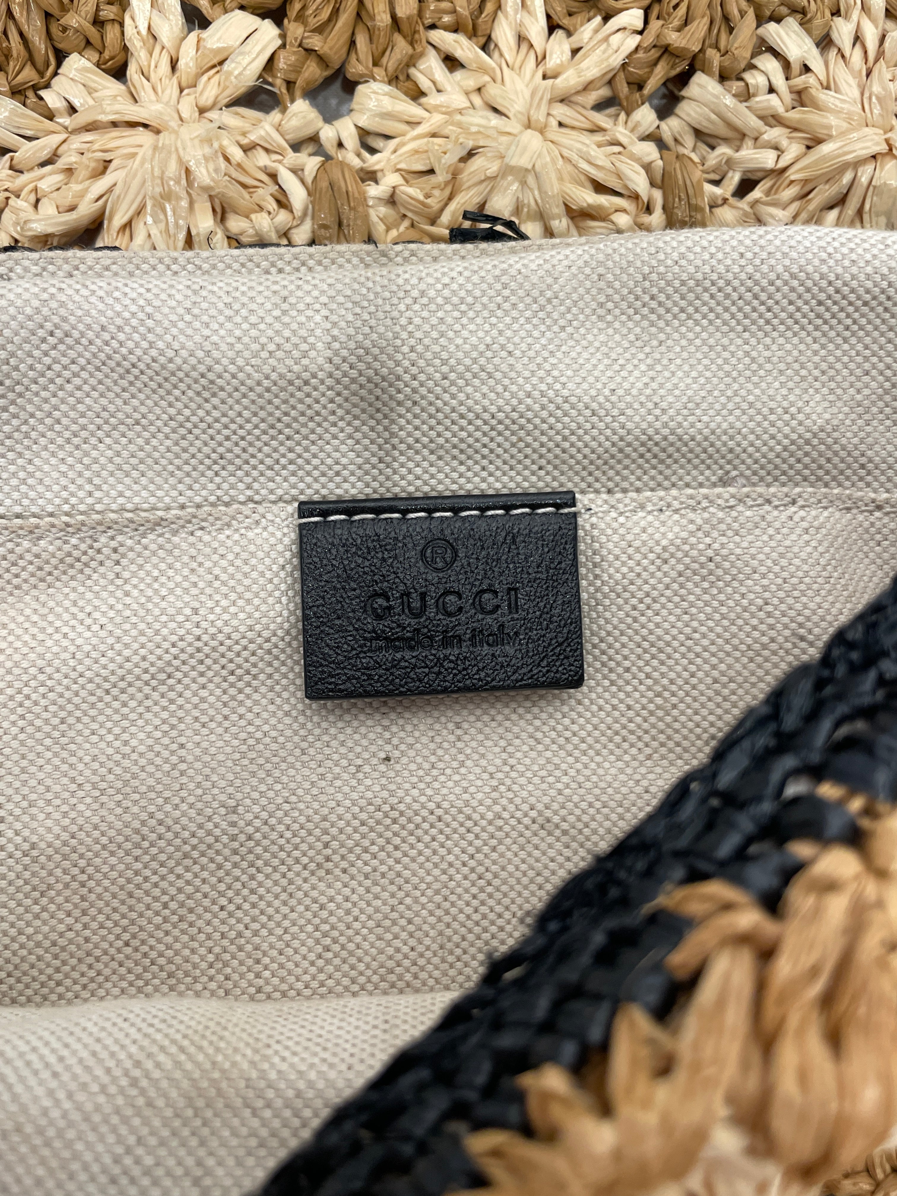GUCCI/Cross Body Bag/BEG/GG MARMONT FLORAL RAFFIA view 4