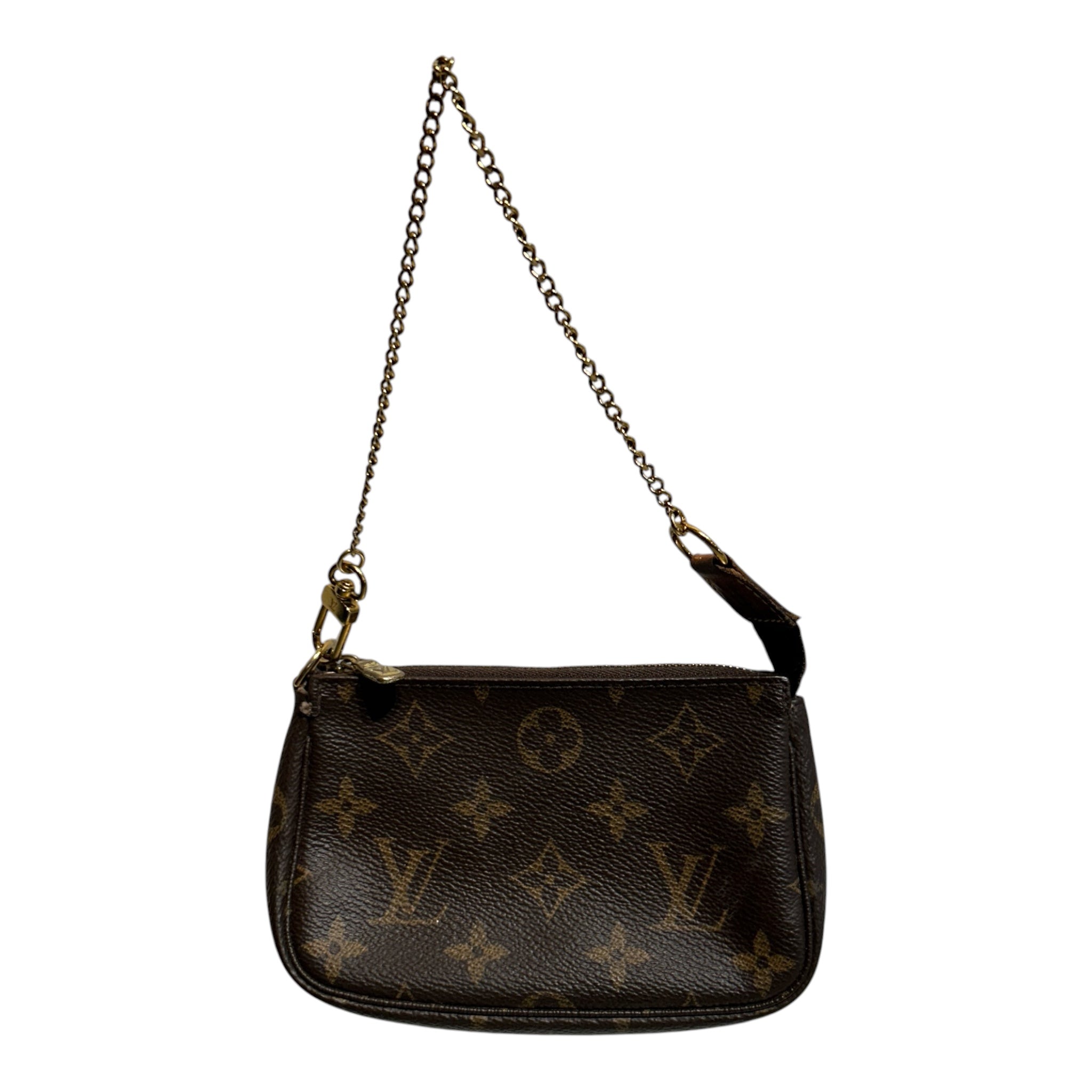 LOUIS VUITTON/Bag/Monogram/Leather/BRW/Zip Pouch Wristlet view 1