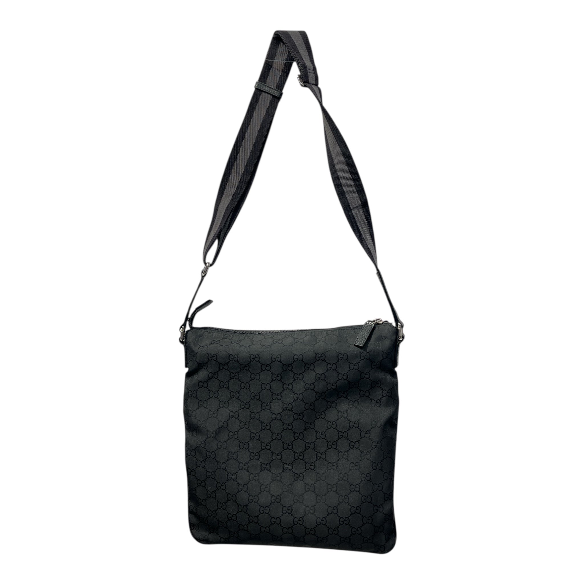 GUCCI/Cross Body Bag/Monogram/Nylon/BLK/Nylon GG Shoulder Bag view 2