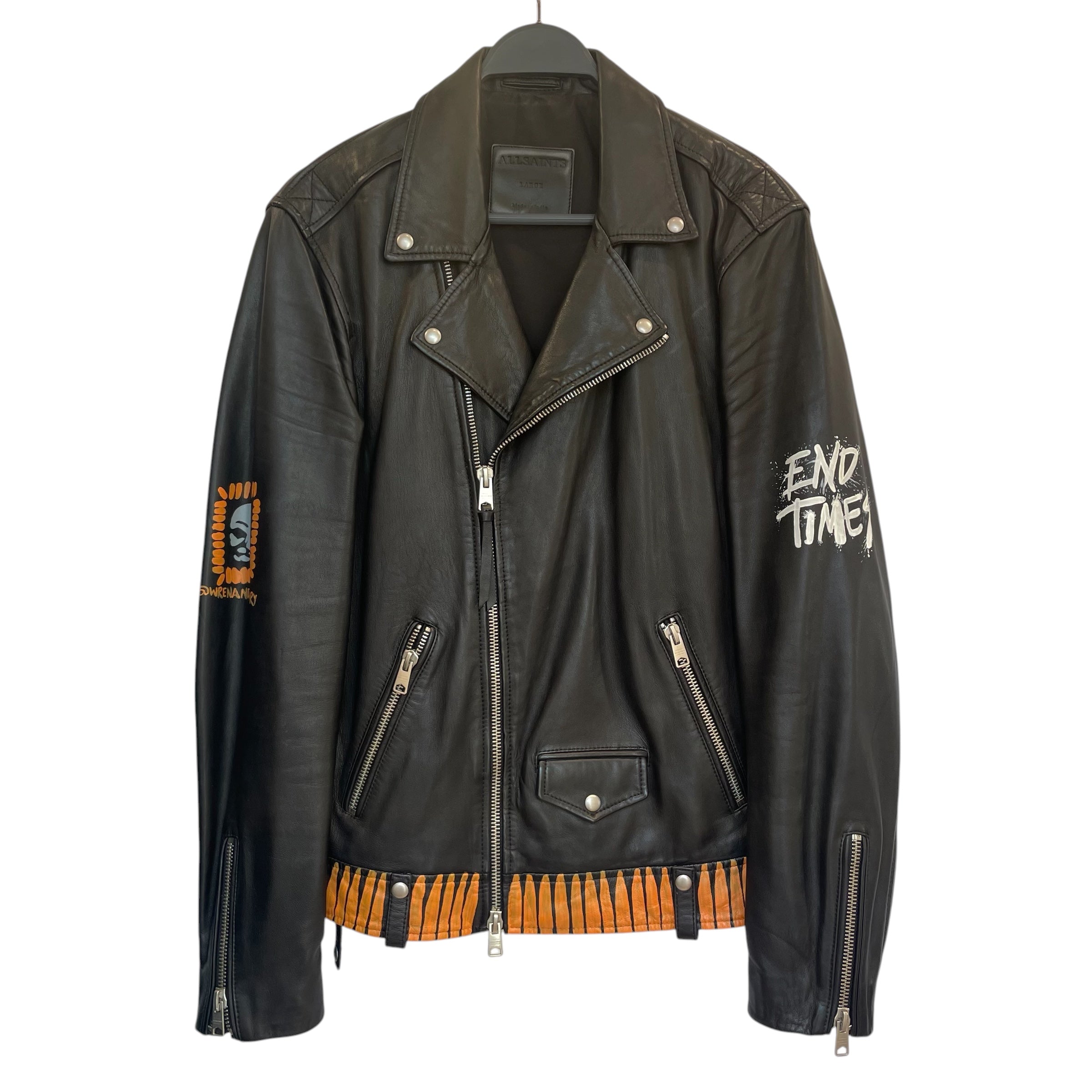ALLSAINTS/Leather Jkt/L/Leather/BLK/All Over Print/ view 1