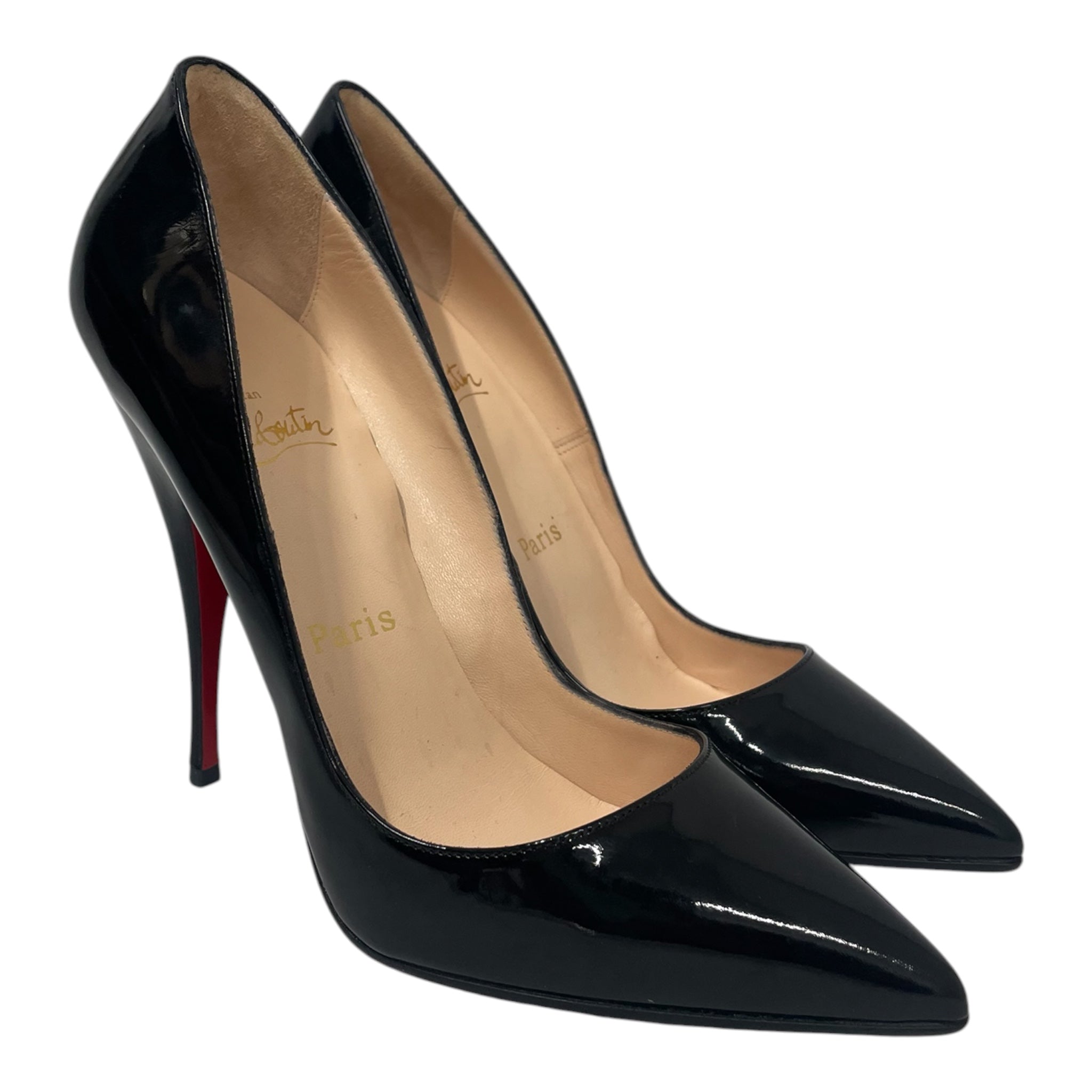 Christian Louboutin/Heels/EU 37.5/Faux Leather/BLK/PUMPS view 1