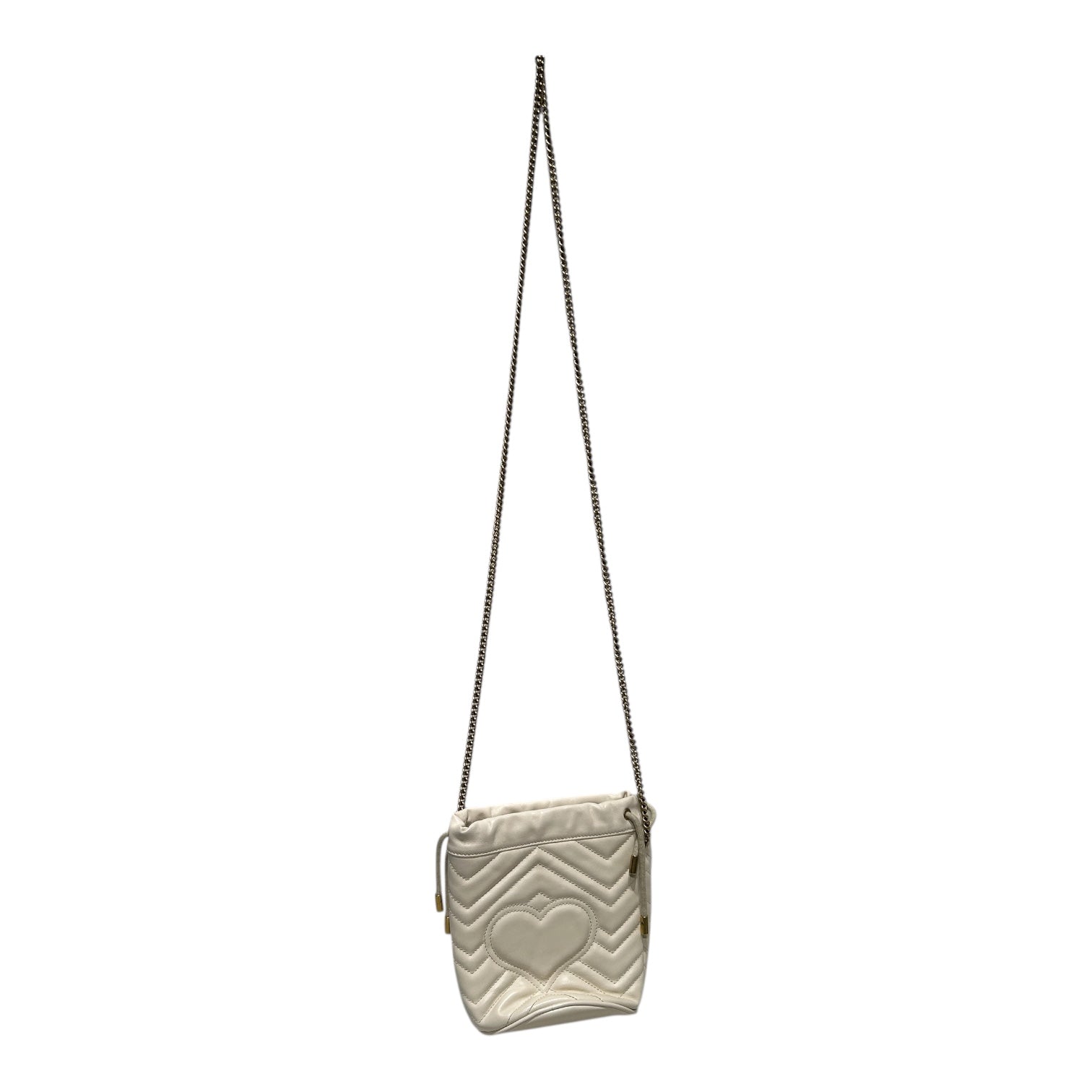 GUCCI/Bag/Leather/WHT/GG MARMONT BUCKET CHAIN BAG view 2