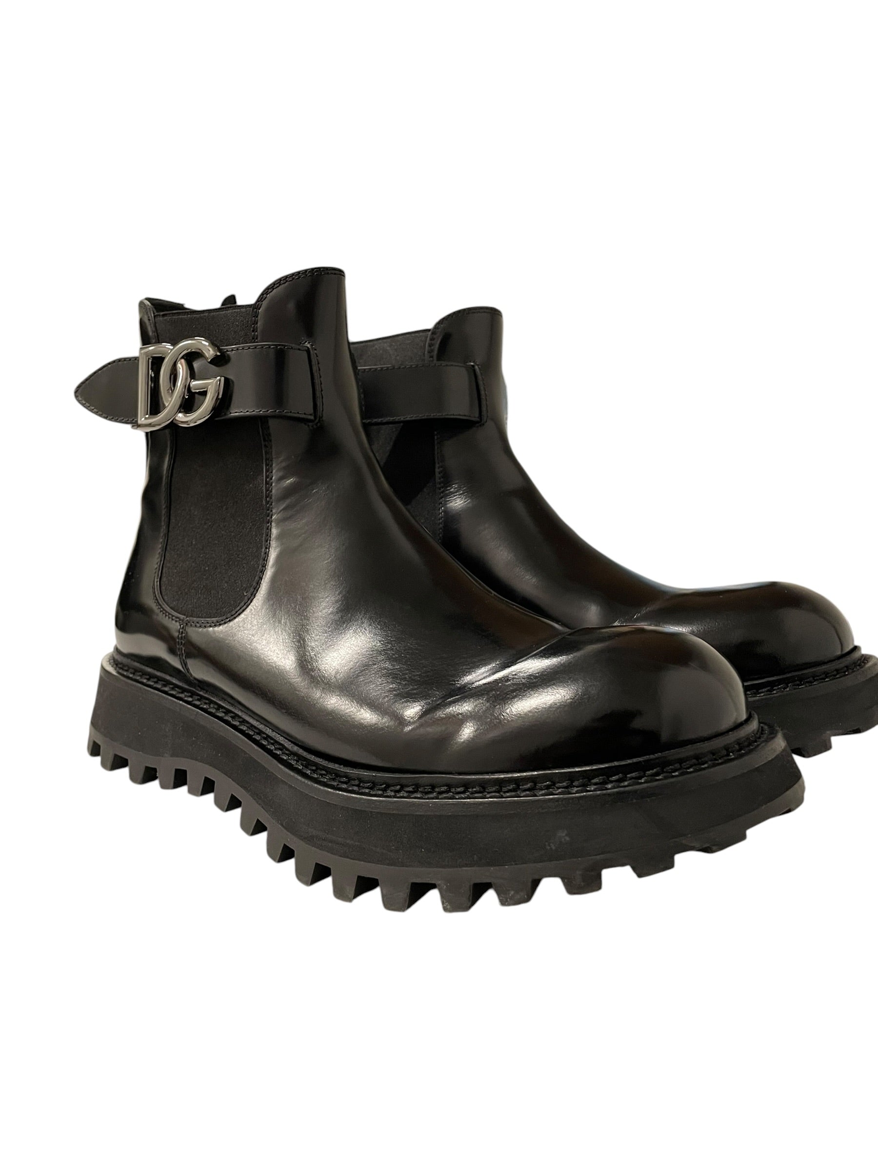 DOLCE&GABBANA/Chelsea Boots/US 8/Leather/BLK/ view 1