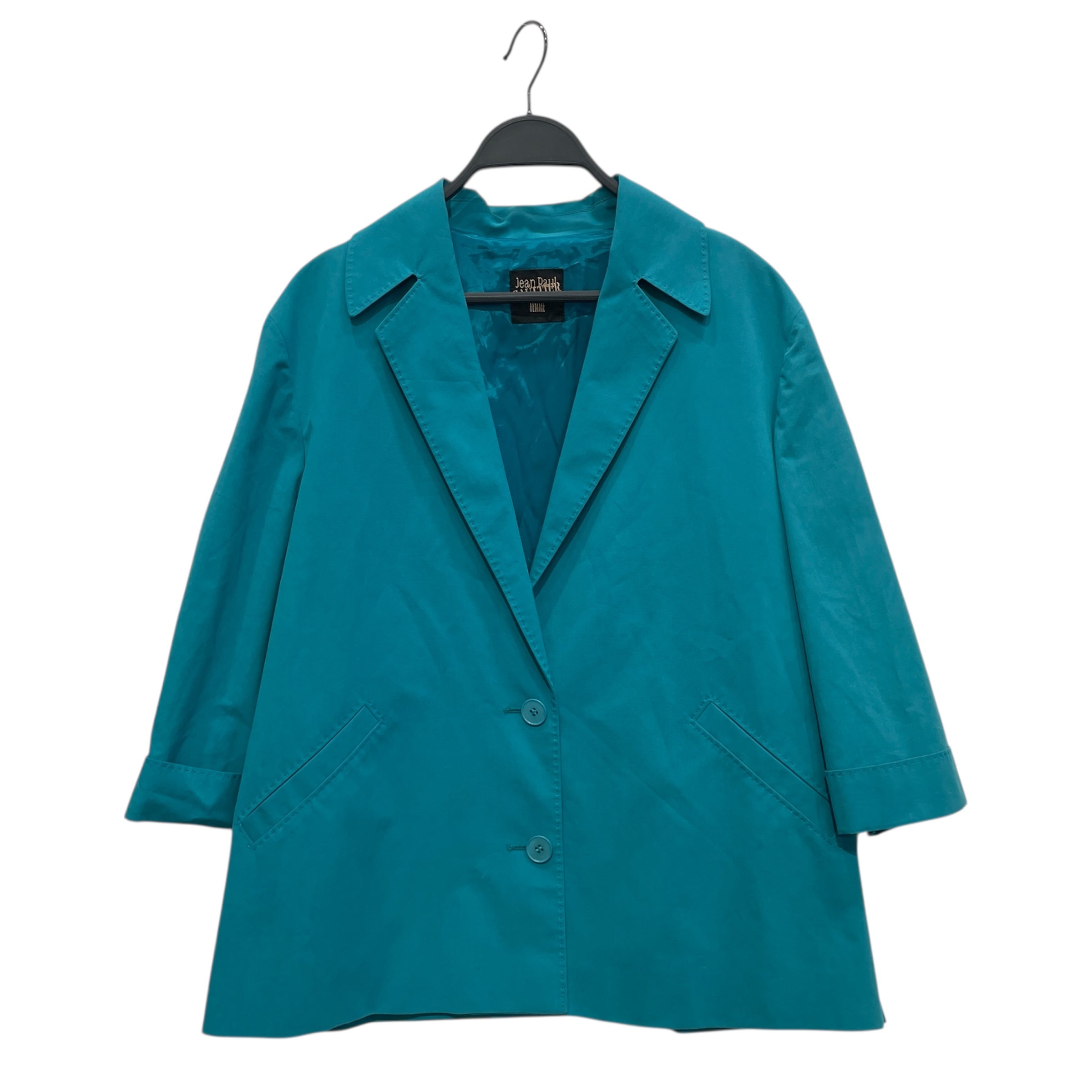 Jean Paul GAULTIER FEMME/Tailored Jkt/10/Cotton/BLU/2 BUTTON CROP SLEEVE JKT view 1