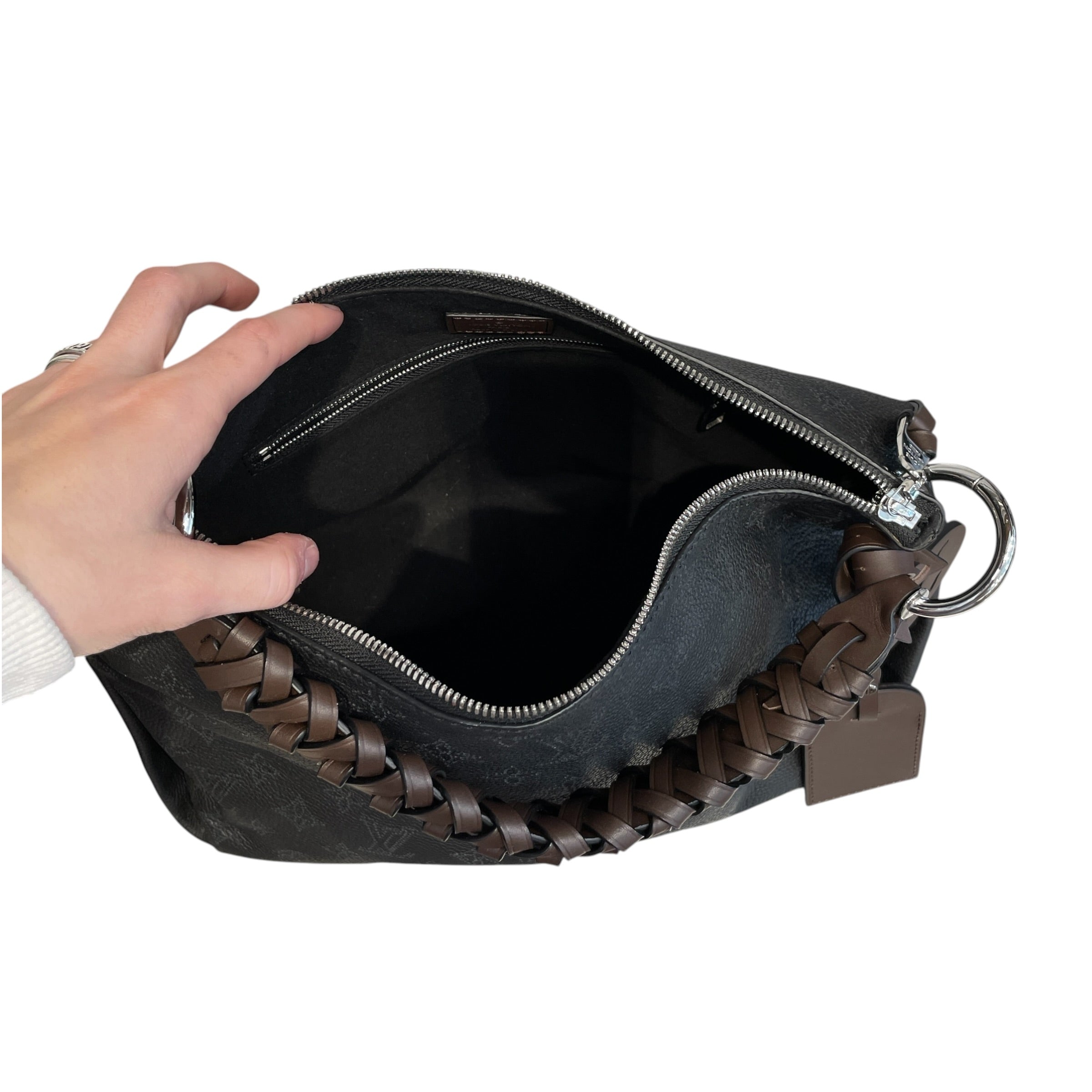 LOUIS VUITTON/Bag/Leather/BLK/monogram mahina view 4