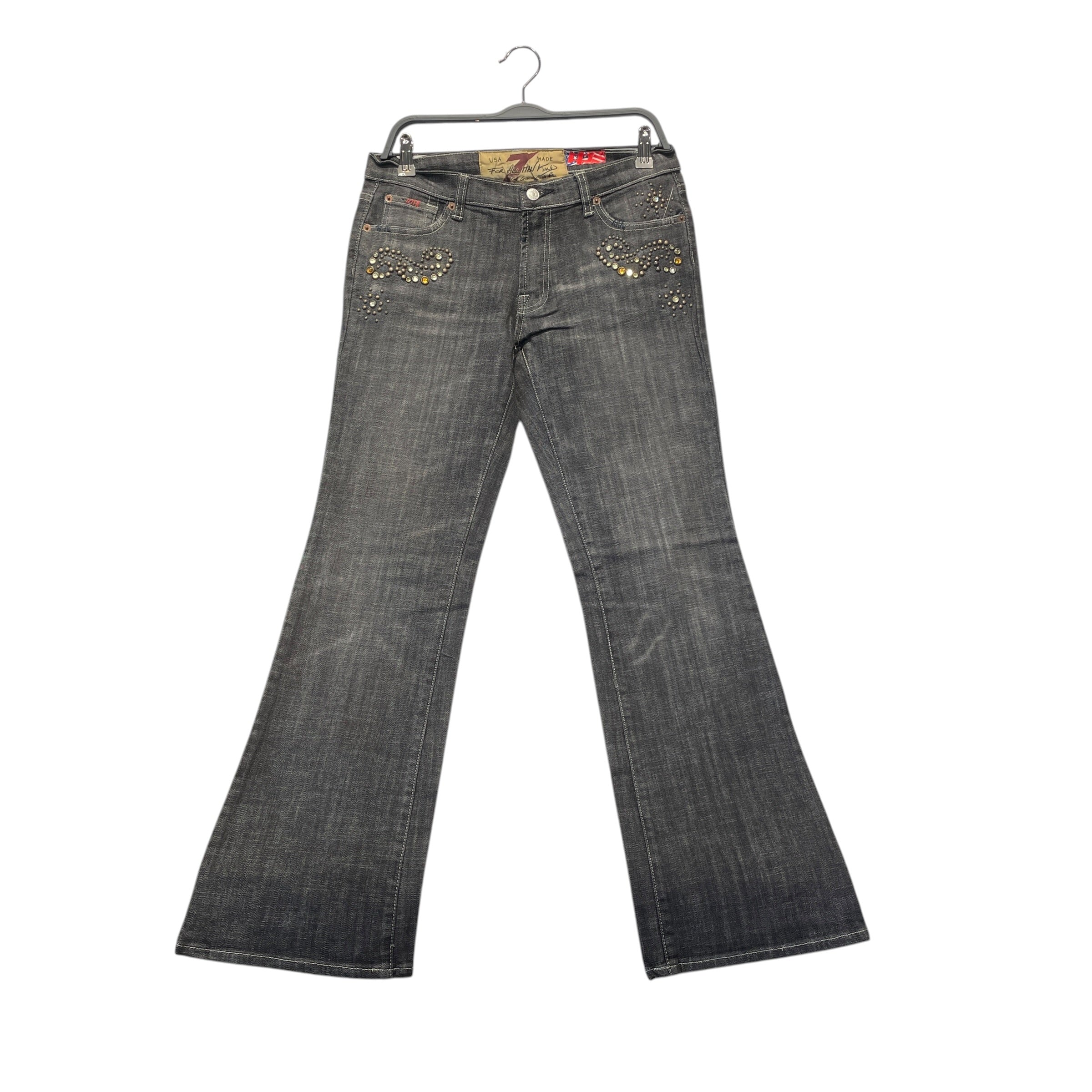 GREAT CHINA WALL/7 for all man kind/Bootcut Pants/29/Denim/GRY/Y2K STUDDED FLARE view 1