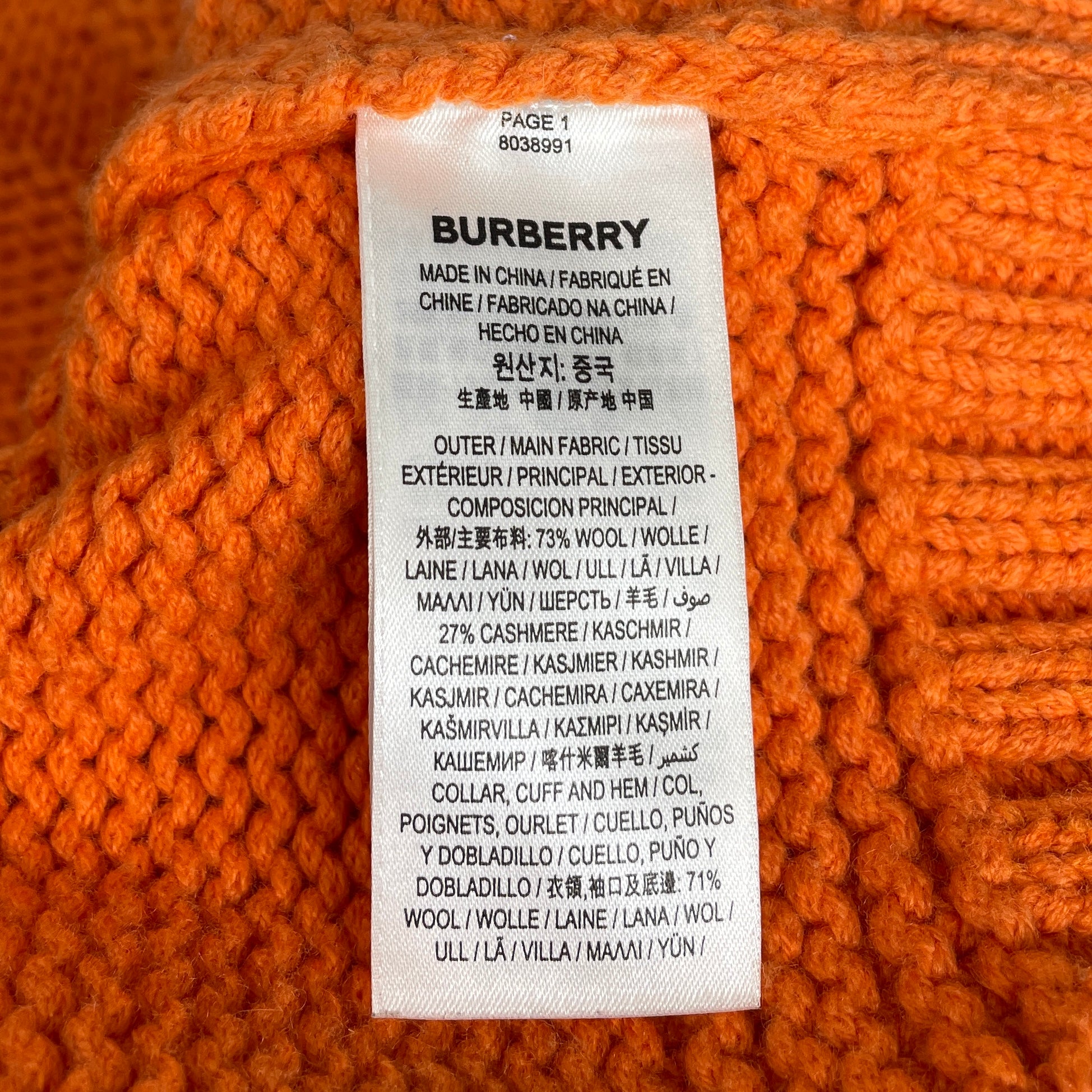 BURBERRY LONDON/Heavy Sweater/L/Cotton/ORN/BITCOIN\KNITTED view 4