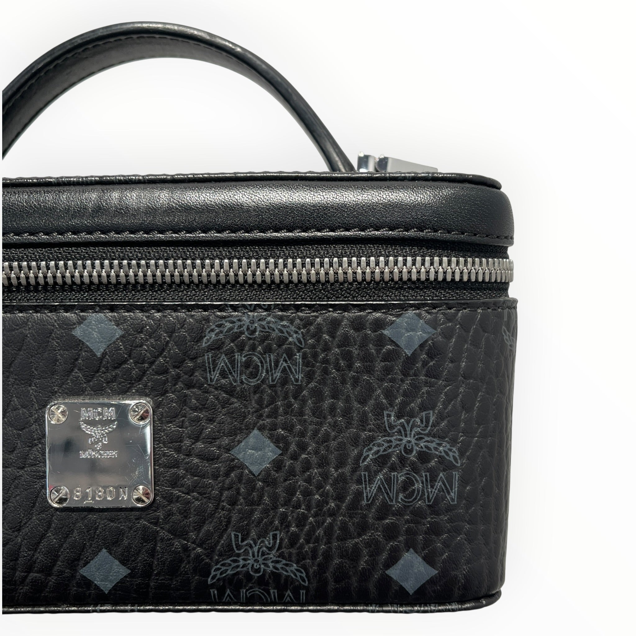 MCM/Cross Body Bag/Monogram/Leather/BLK/Visetos Vanity Dark Grey Black view 5