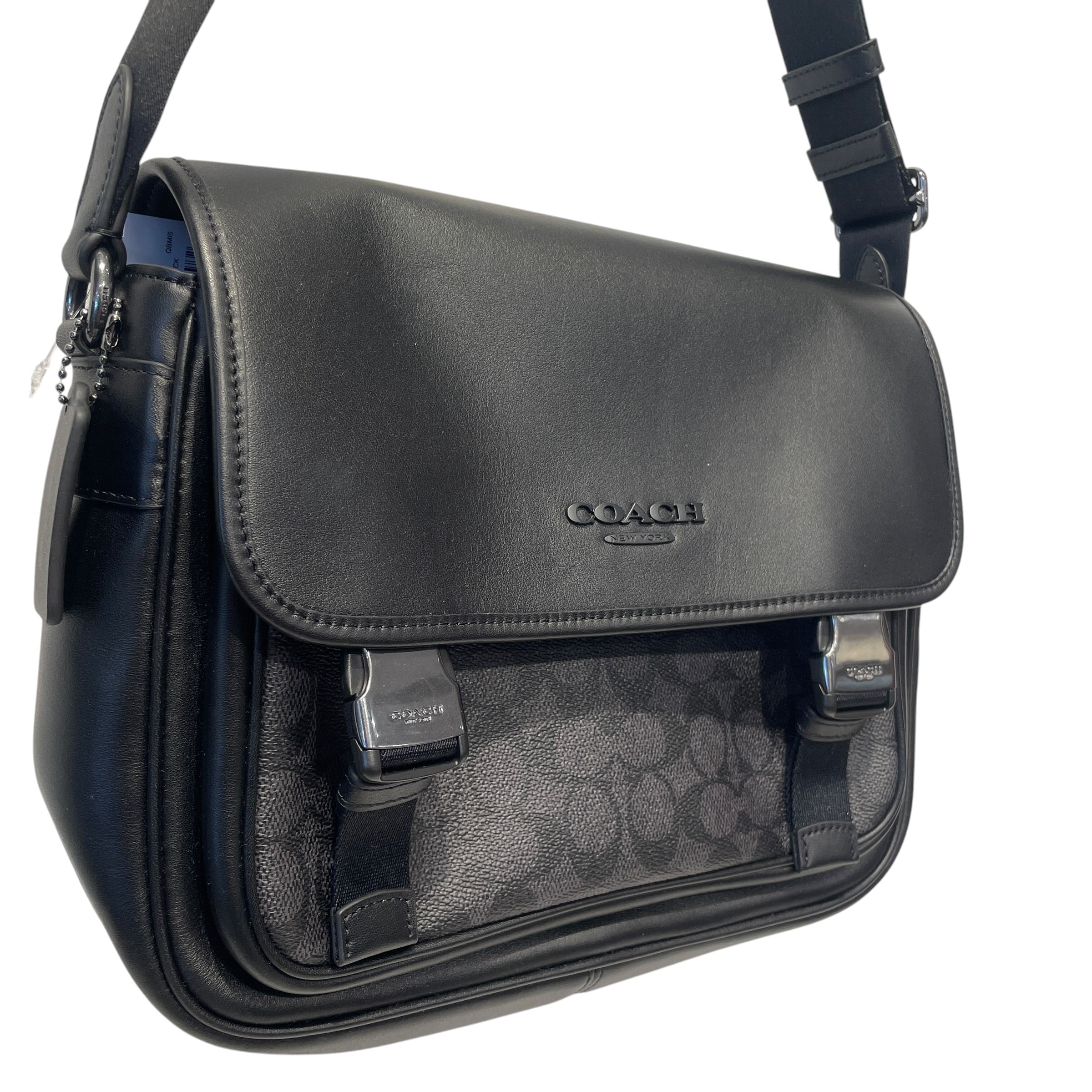 COACH/Bag/Leather/BLK/racer messenger view 2