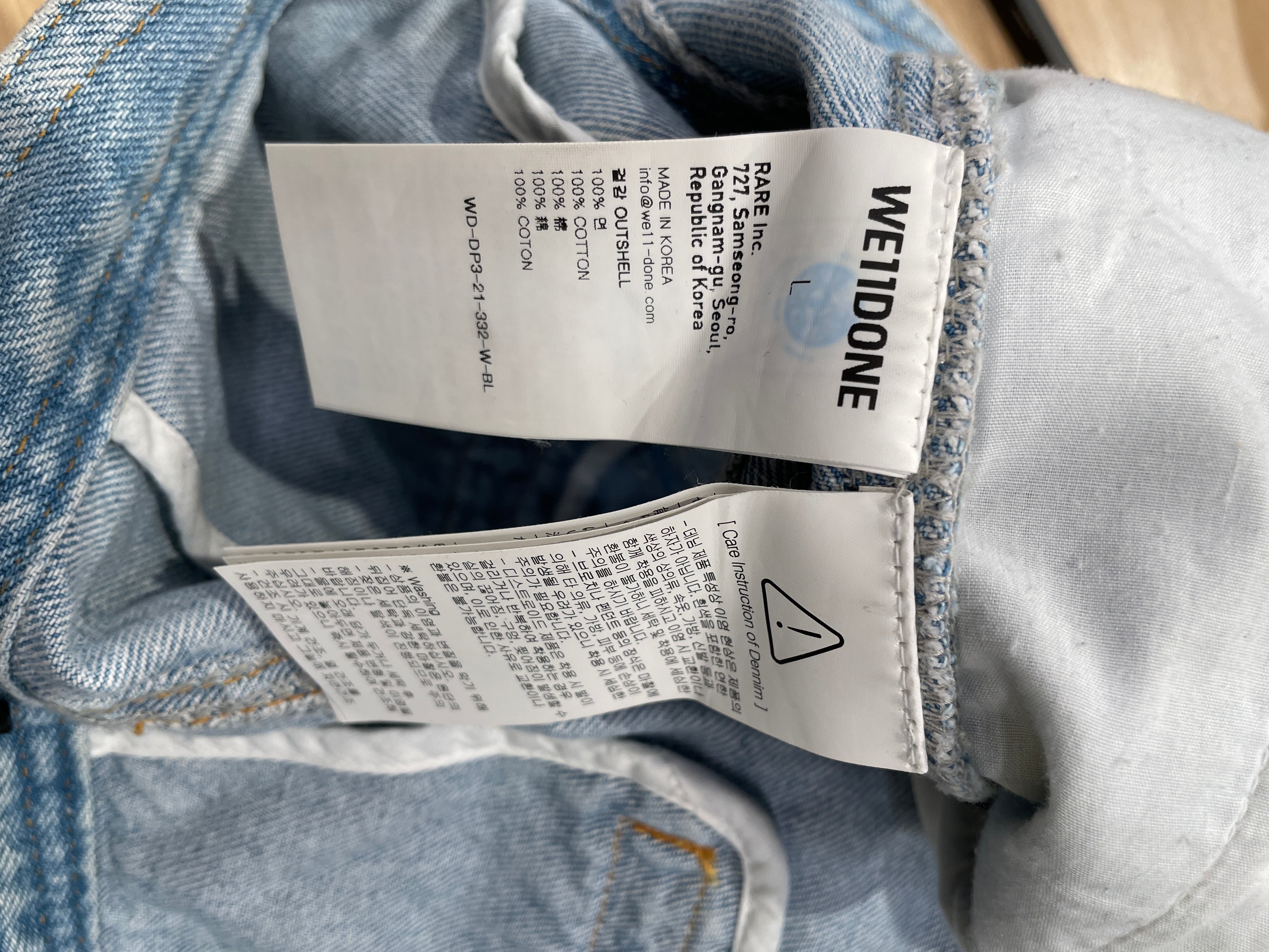 WE11DONE/Skinny Pants/L/Denim/BLU/ view 4