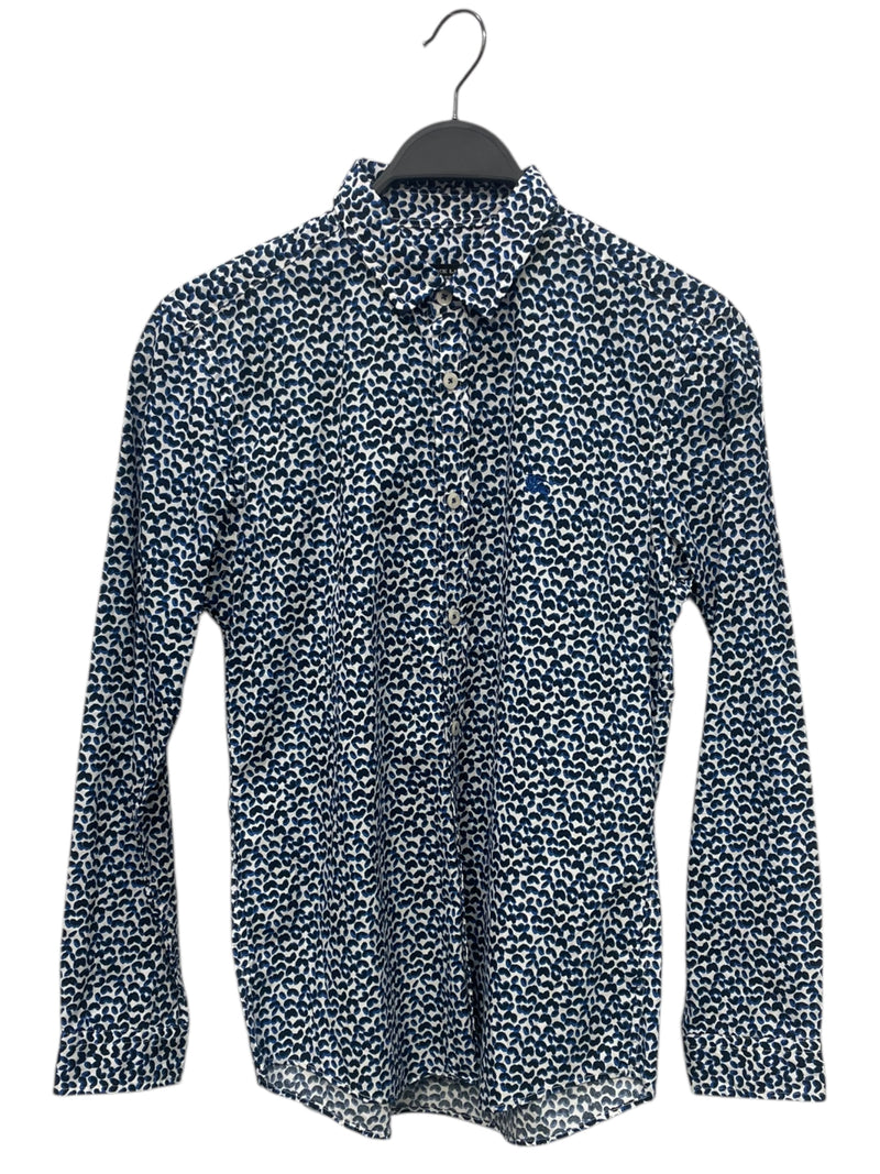 BURBERRY BLACK LABEL/LS Shirt/2/Blue/Cotton/All Over Print/