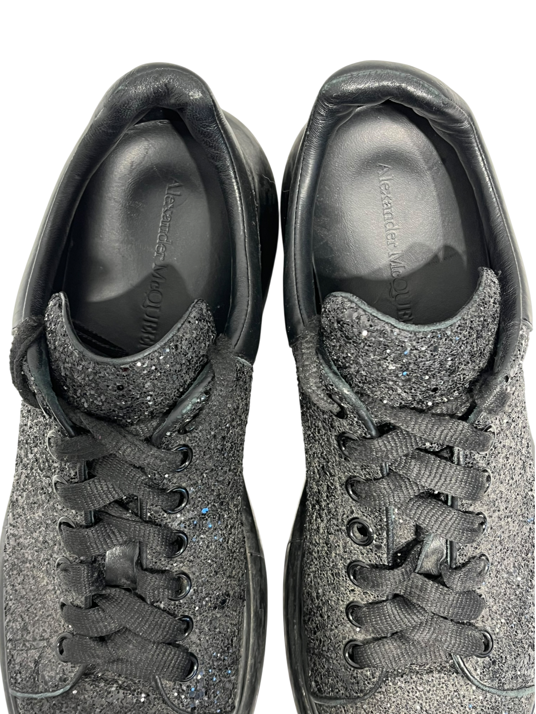 Alexander McQueen/Low-Sneakers/US 12/Glitter/Leather/BLK/OVERSIZED SNEAKER GLITTER view 3