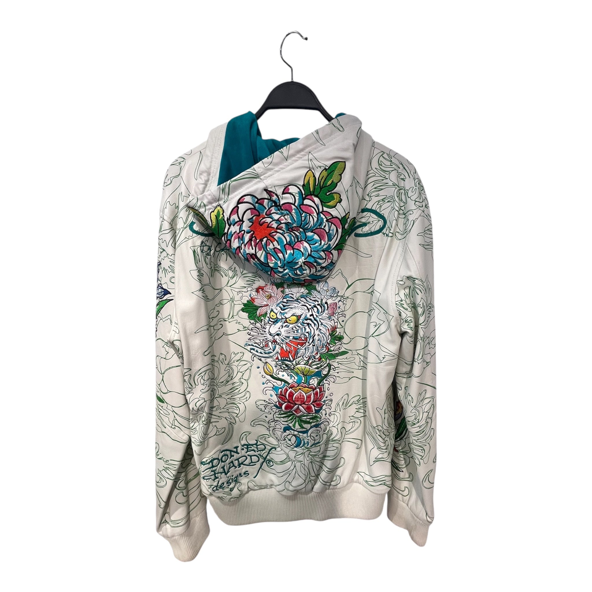 Ed Hardy/Zip Up Hoodie/XL/Graphic/Leather/WHT/ view 2
