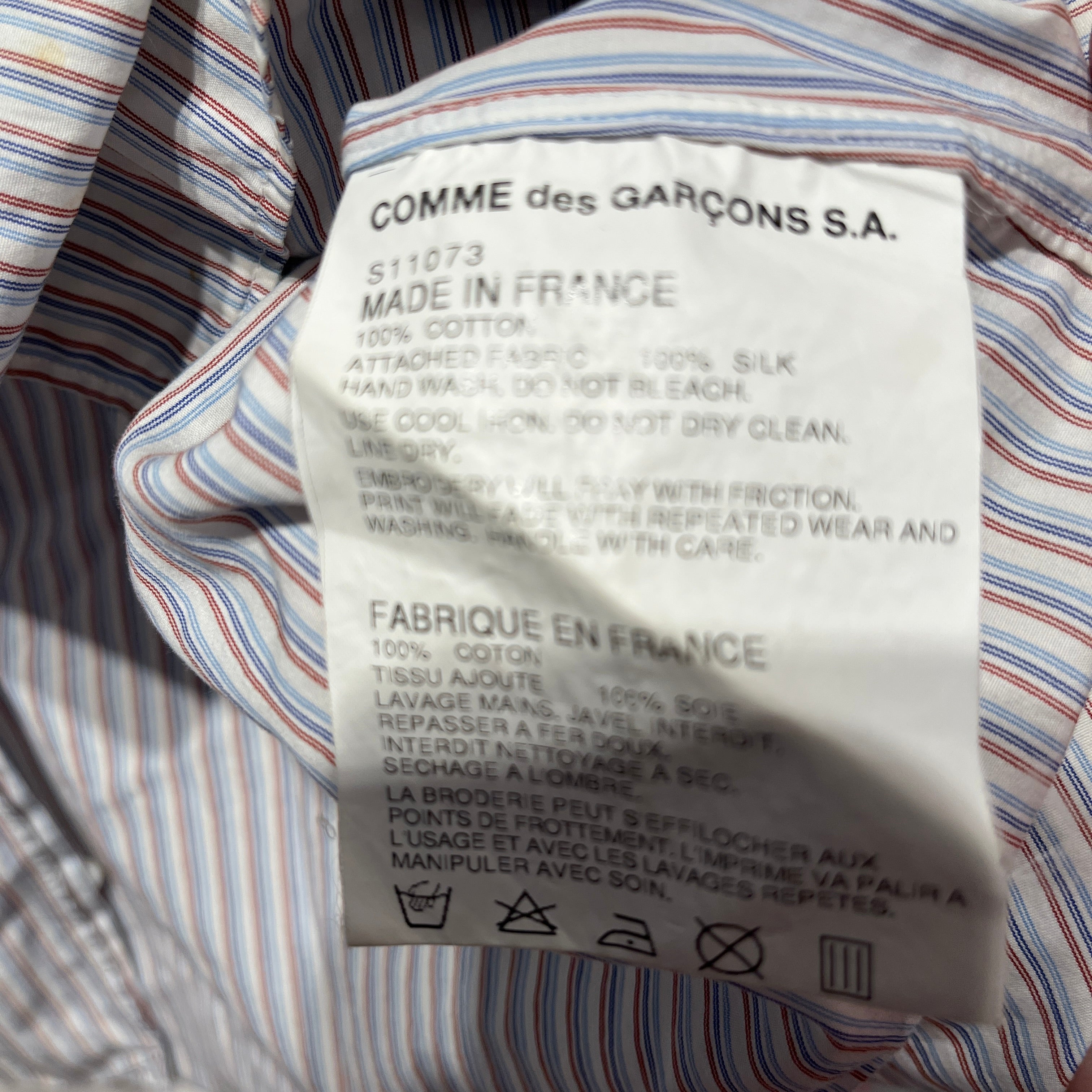 COMME des GARCONS SHIRT/LS Shirt/M/Cotton/MLT/Open Coller/Stripe/The Queen of Mods Button Up view 4