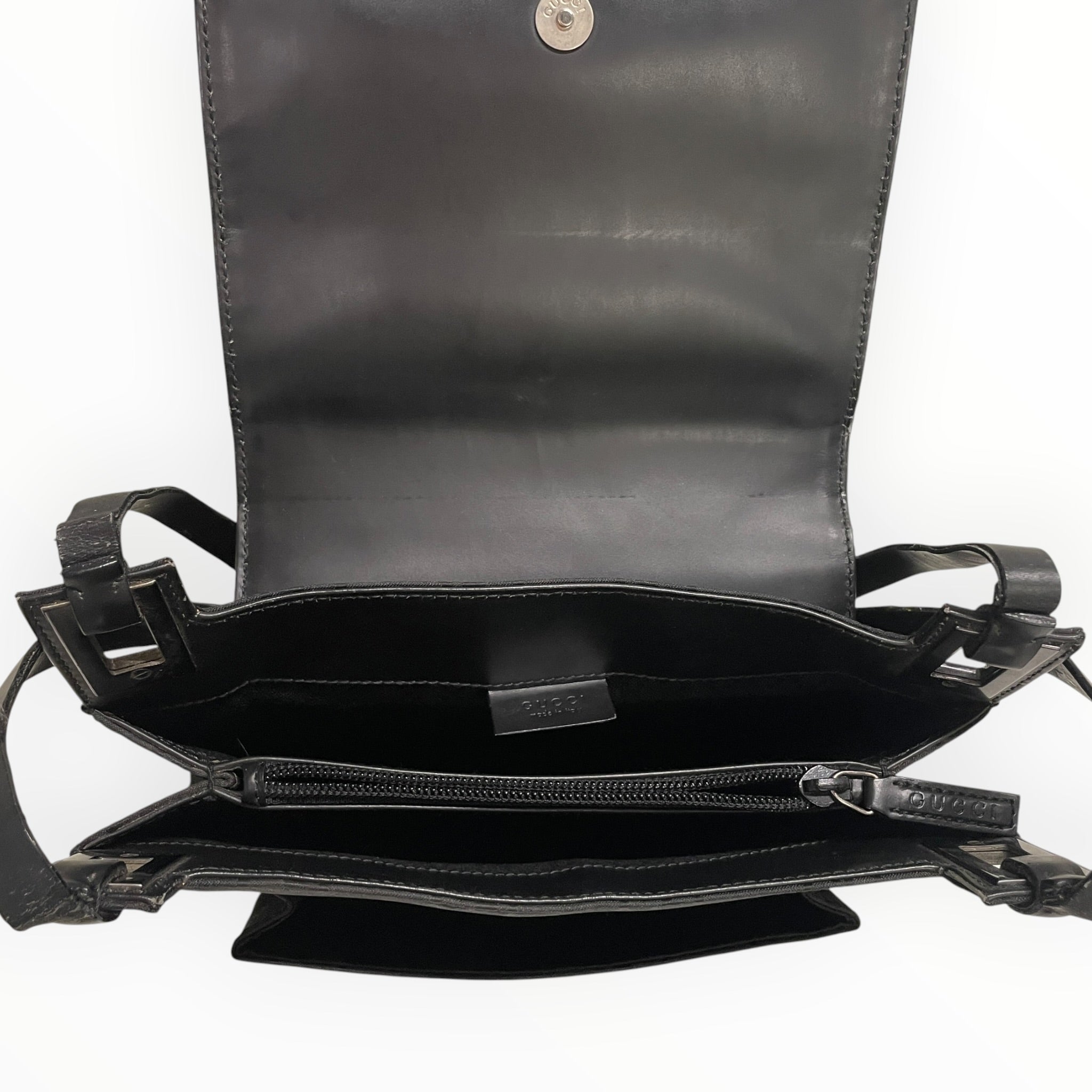 GUCCI/Hand Bag/Monogram/Nylon/BLK/79GXKQC/LEATHER STRAP/GG view 4