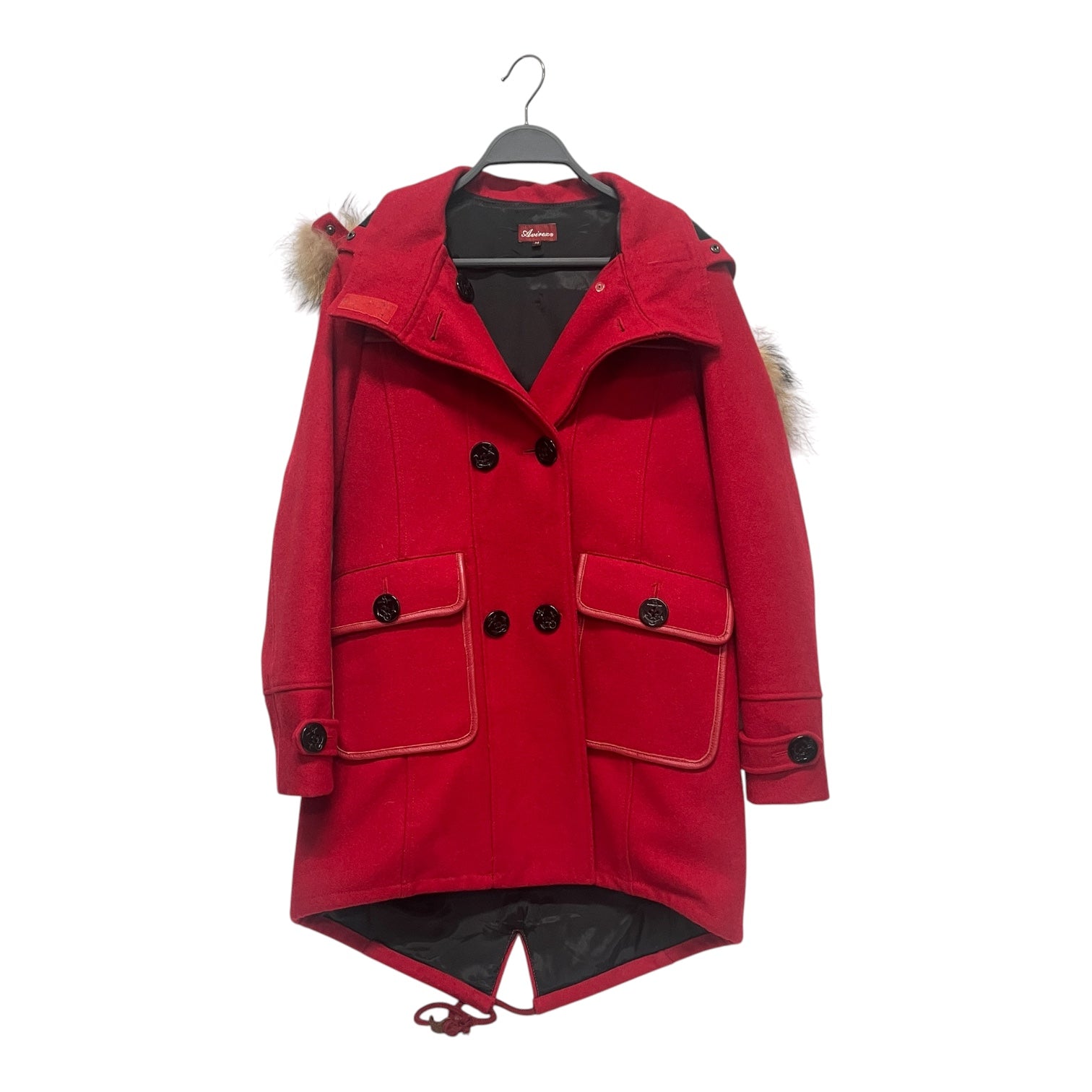 AVIREX/Coat/M/Wool/RED/FUR HOOD view 1