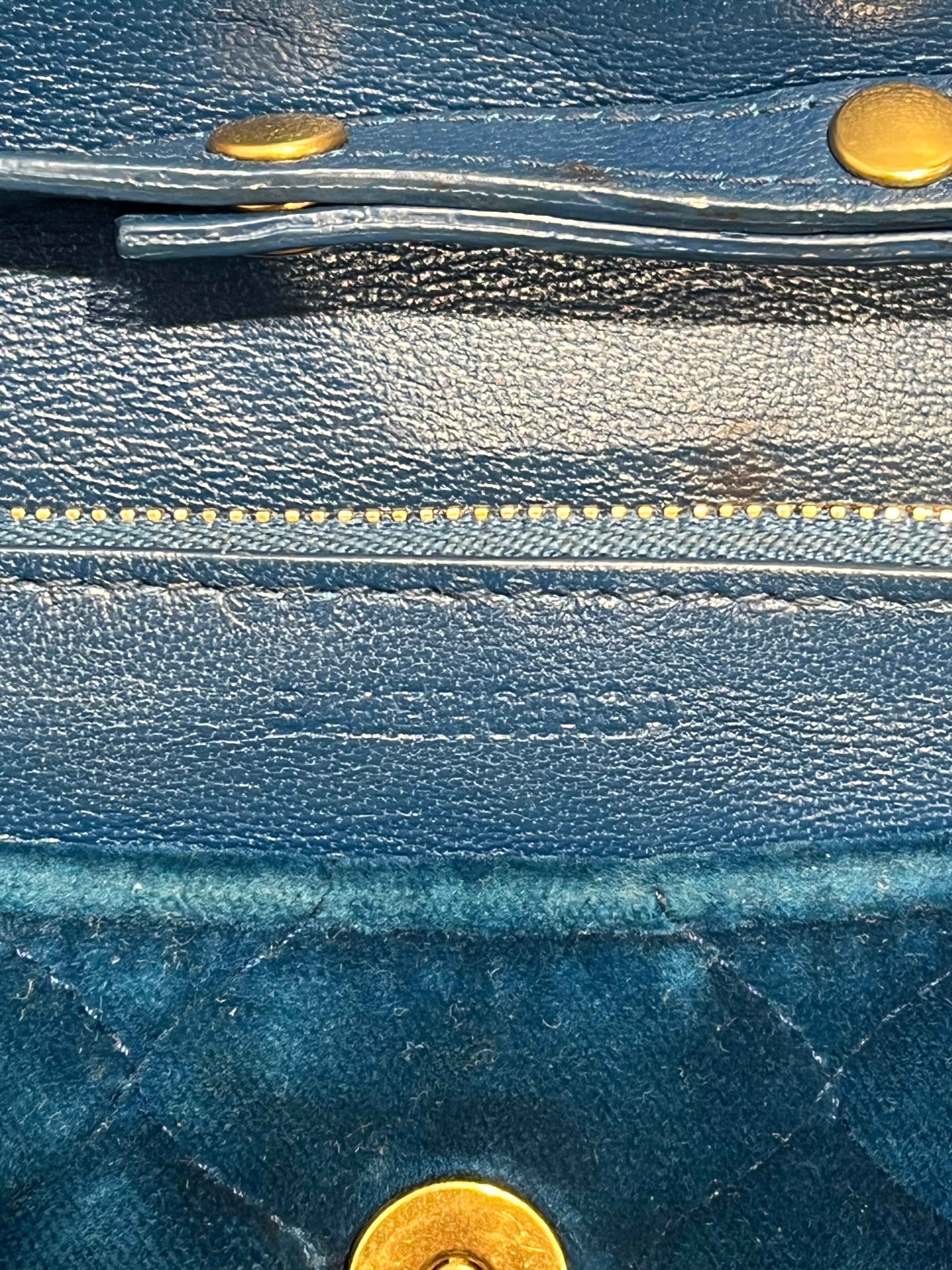 BALENCIAGA/Cross Body Bag/Velour/BLU/gold BB/crossbody view 6