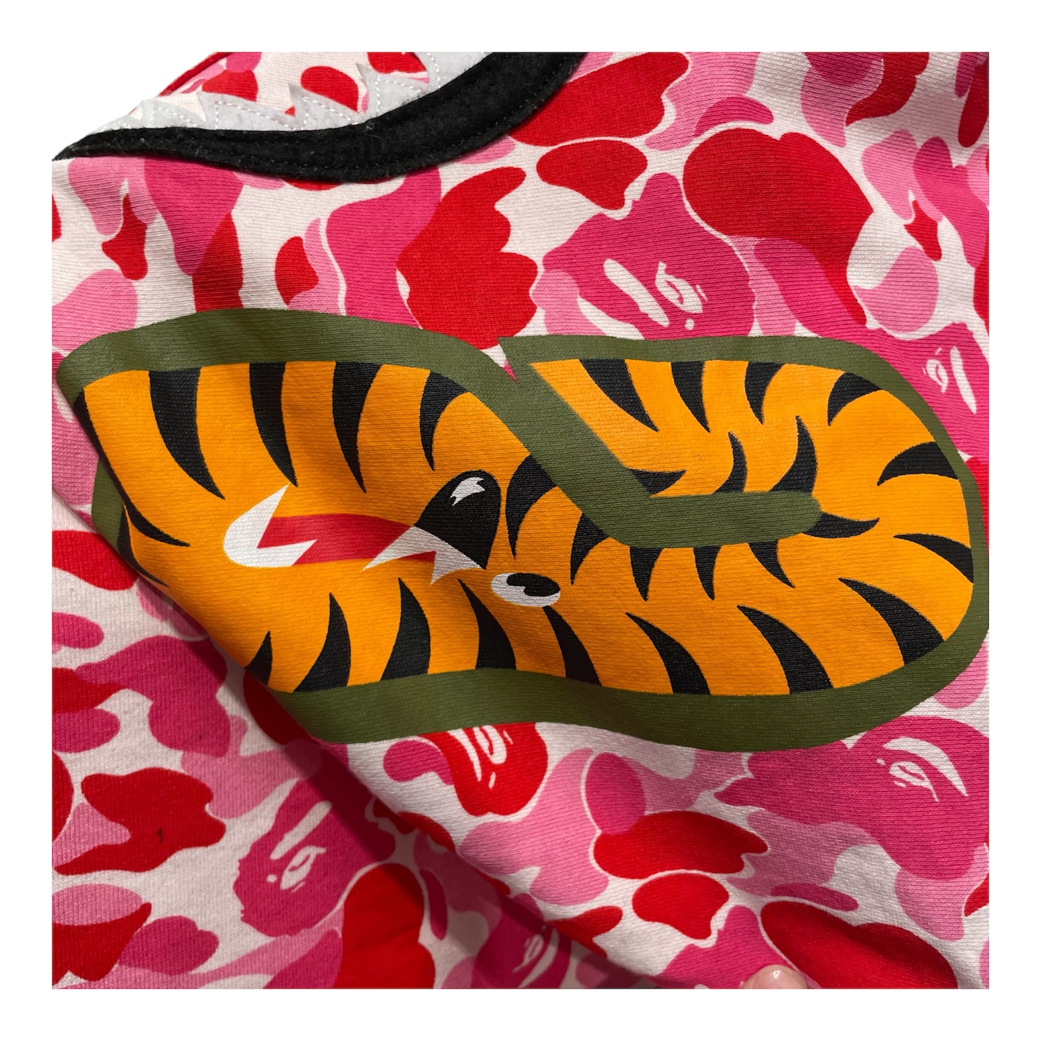 A BATHING APE/Zip Up Hoodie/M/All Over Print/Cotton/PNK/abc camo shark full zip up view 4