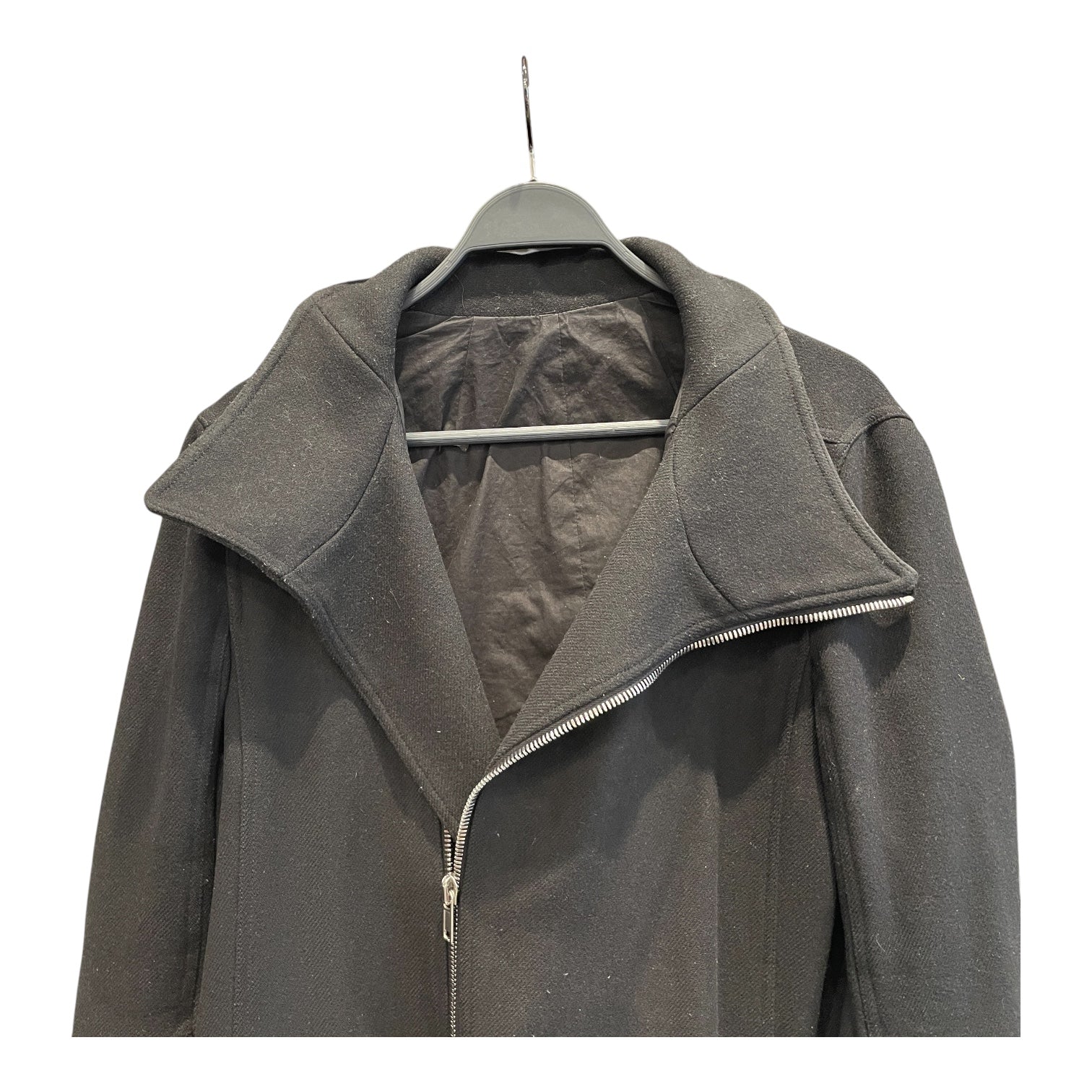 Rick Owens/Peacoat/48/Wool/BLK/ASYMETRICAL ZIP view 4
