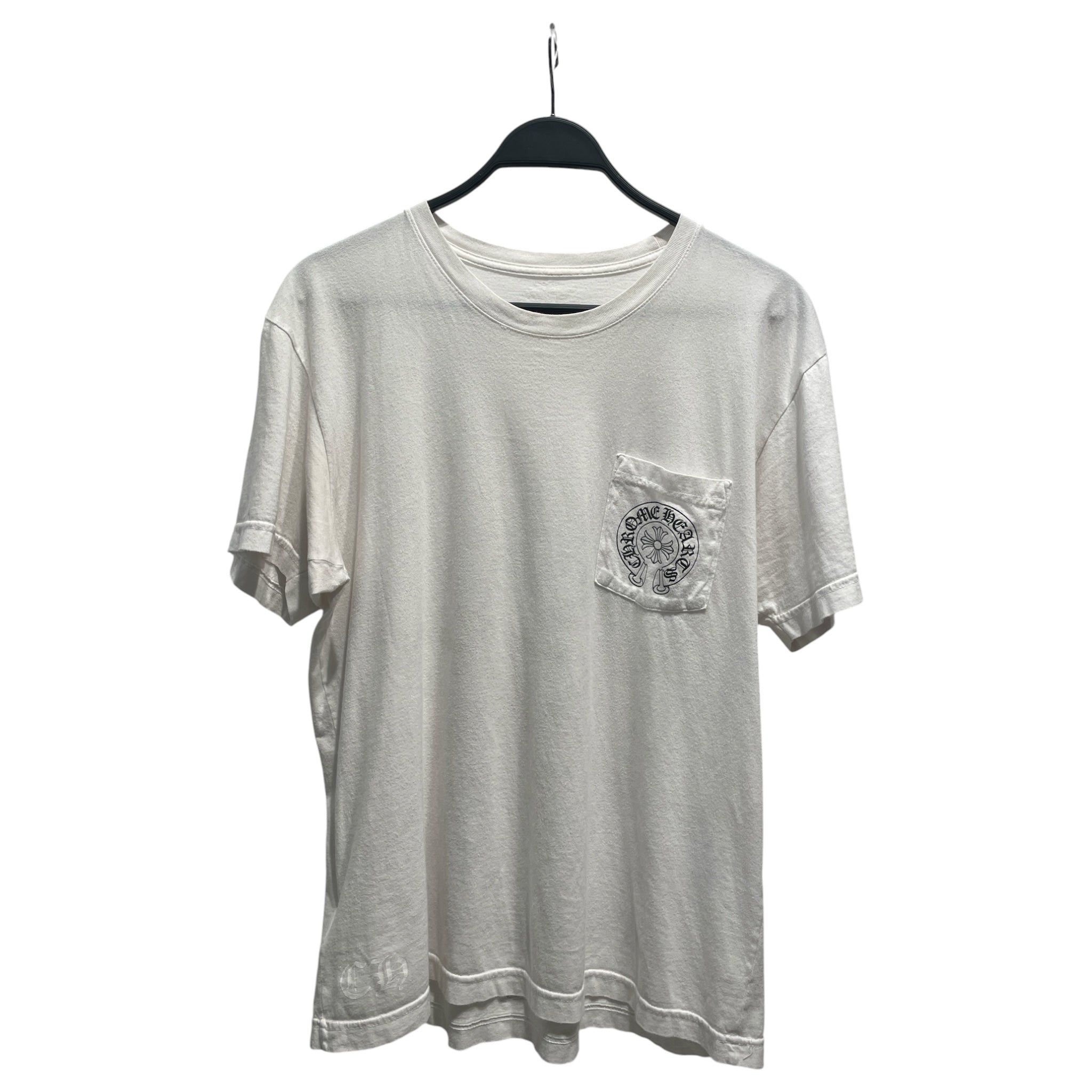 CHROME HEARTS/T-Shirt/L/Cotton/WHT/Los Angeles Horseshoe Pocket T view 1