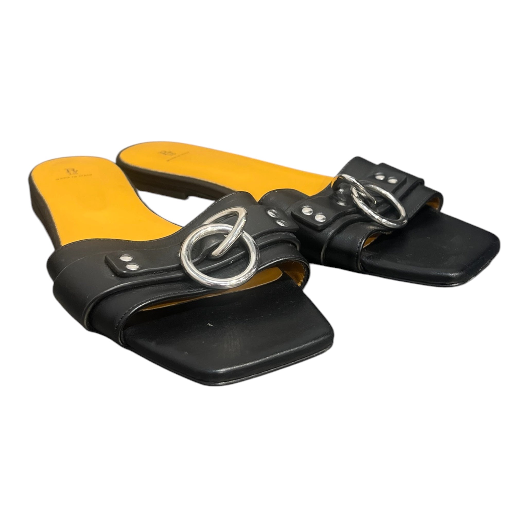 R13/Sandals/EU 39/Leather/BLK/sid harnes slides view 1