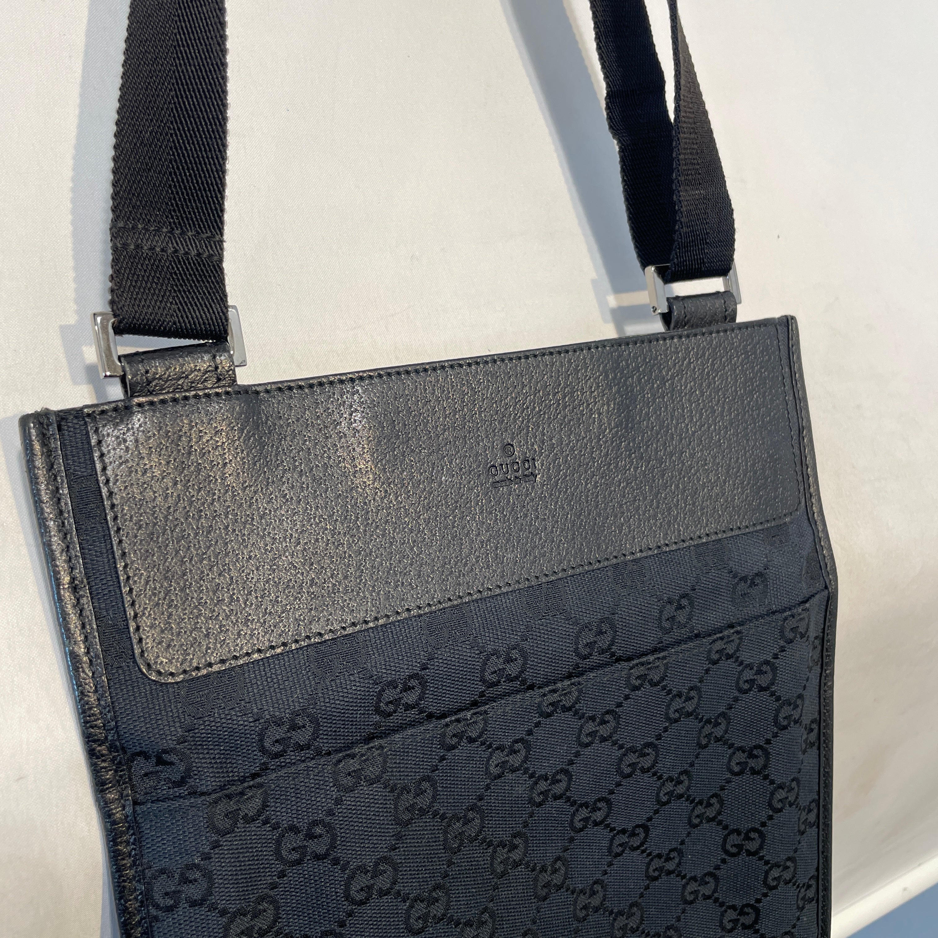 GUCCI/Cross Body Bag/Monogram/Nylon/BLK/Monogram cross body bag view 5
